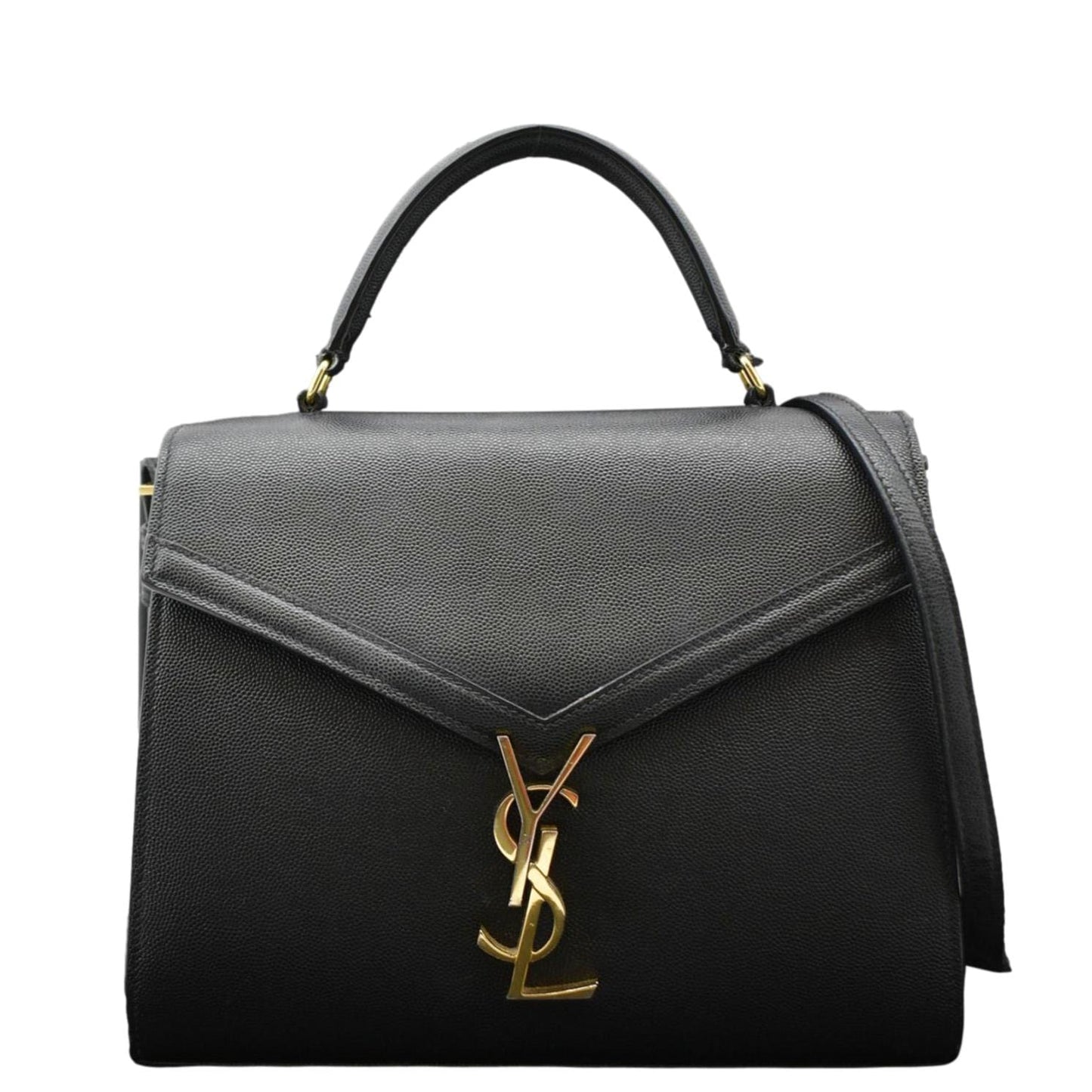 SAINT LAURENT Cassandra Top Handle Leather Shoulder Bag Black