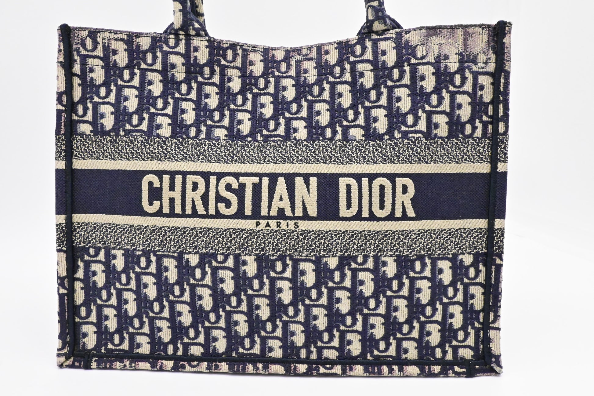 Dior Medium Book Tote in Navy Blue Oblique Canvas