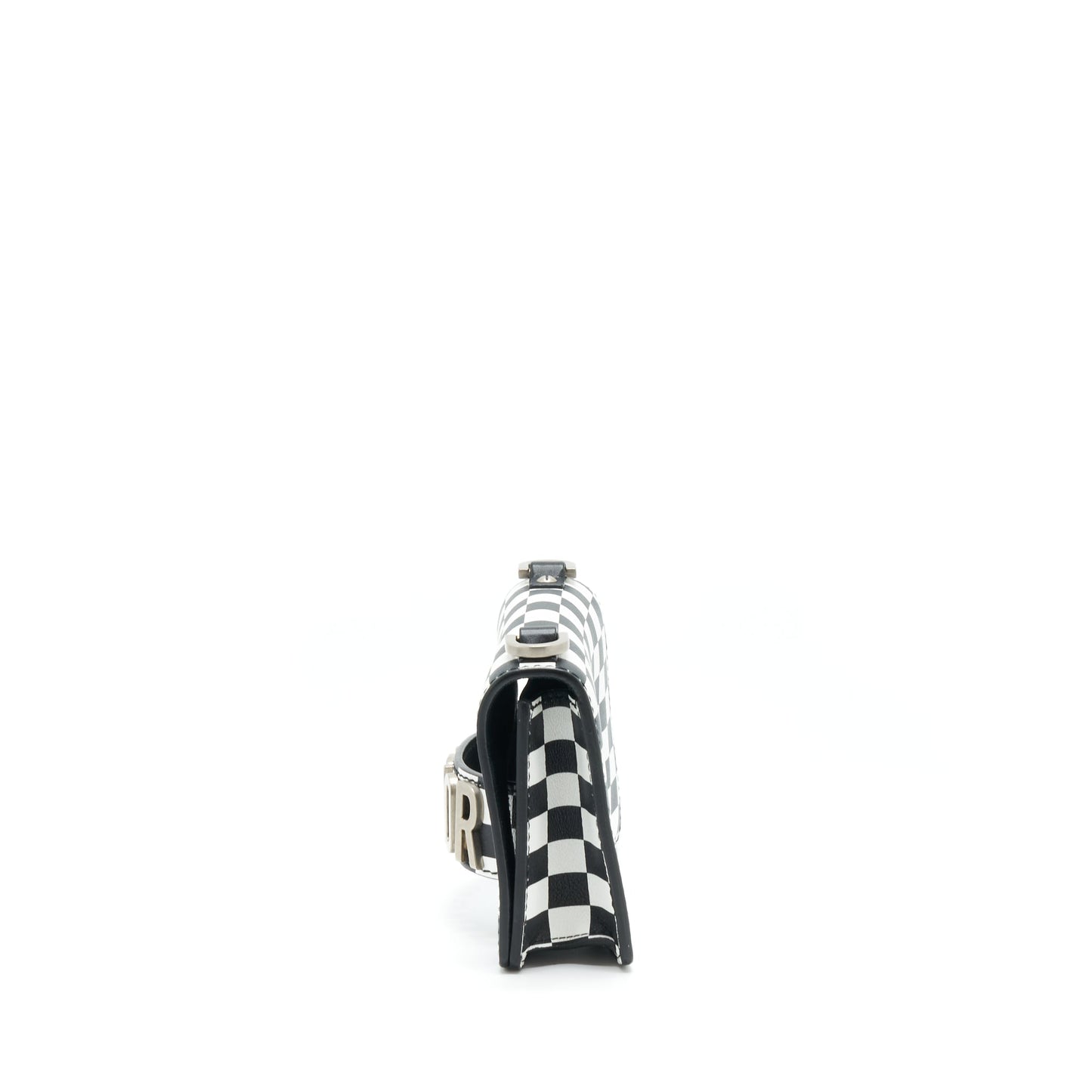 Dior Mini Jâadior Flap Purse Black/ White With Wide Shoulder Strap