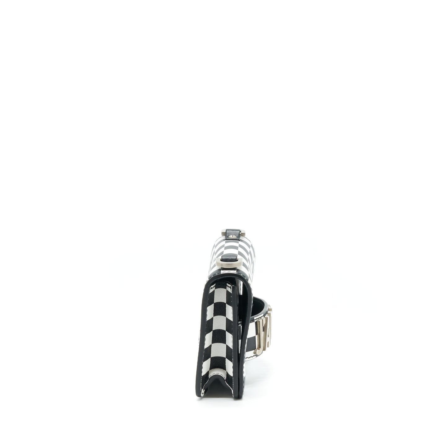 Dior Mini Jâadior Flap Purse Black/ White With Wide Shoulder Strap