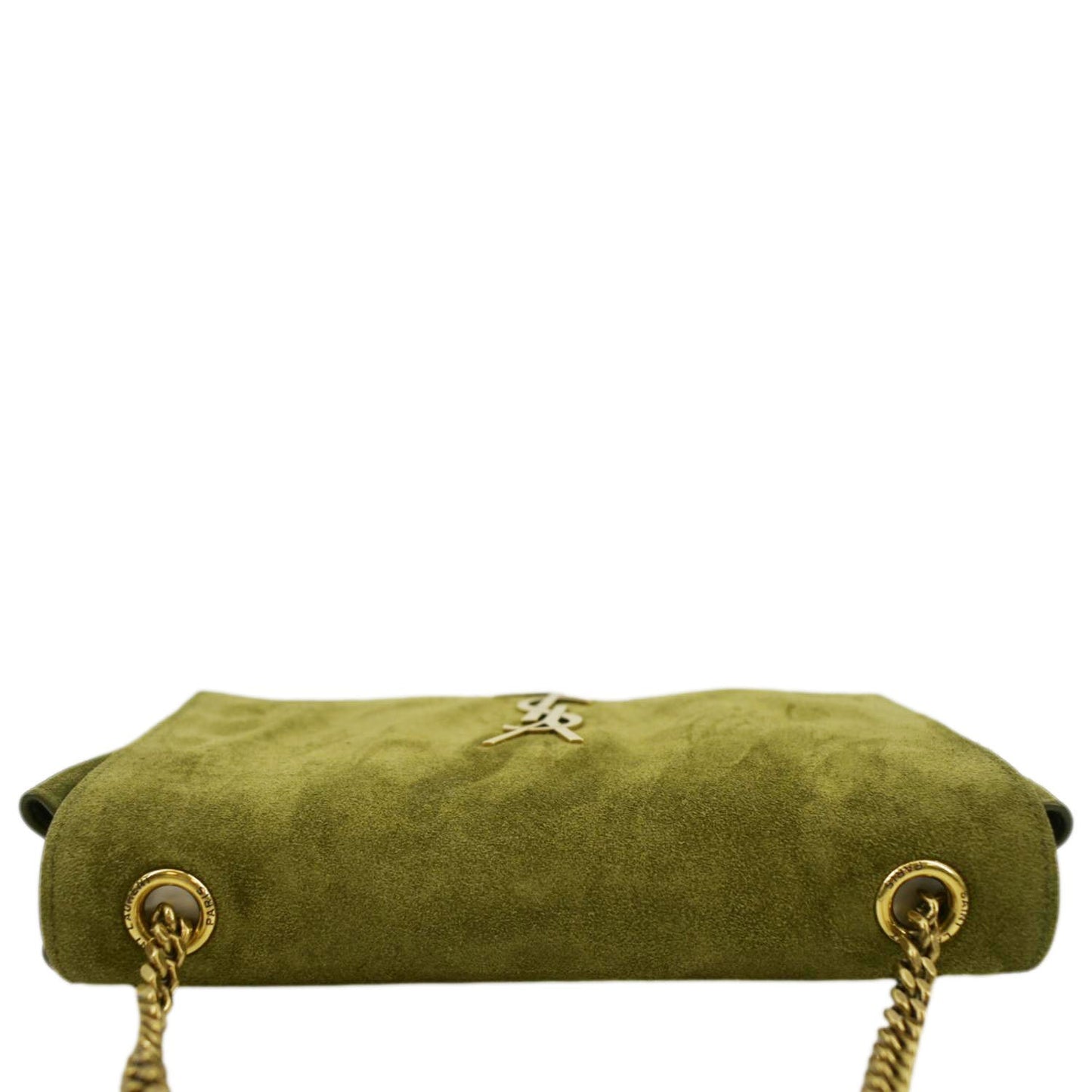 SAINT LAURENT Kate Reversible Suede Shoulder Bag Grassy Green
