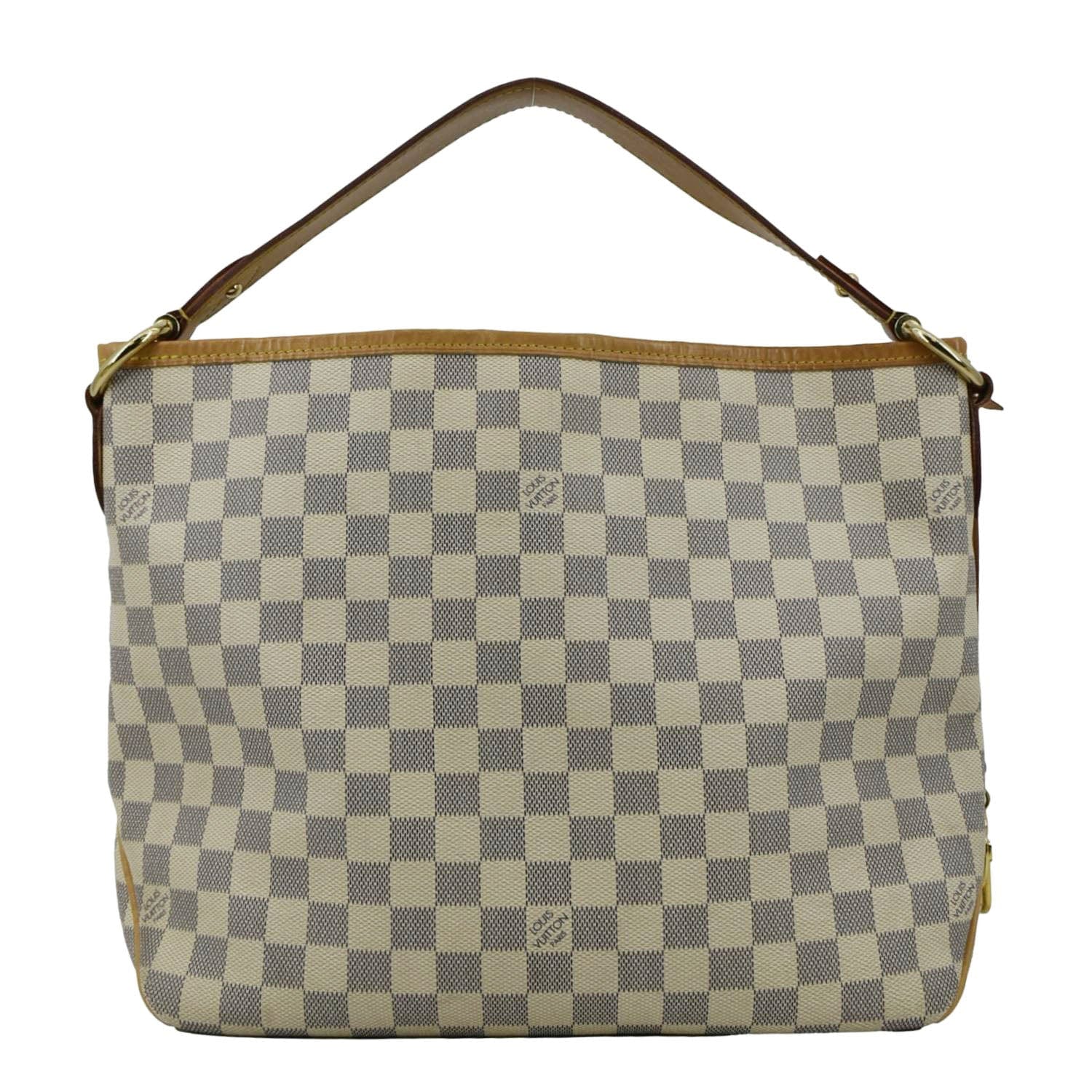 LOUIS VUITTON Delightful MM Damier Azur Hobo Shoulder Bag White