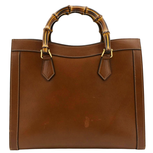 GUCCI Diana Medium Leather Top Handle Shoulder Bag Brown 655658