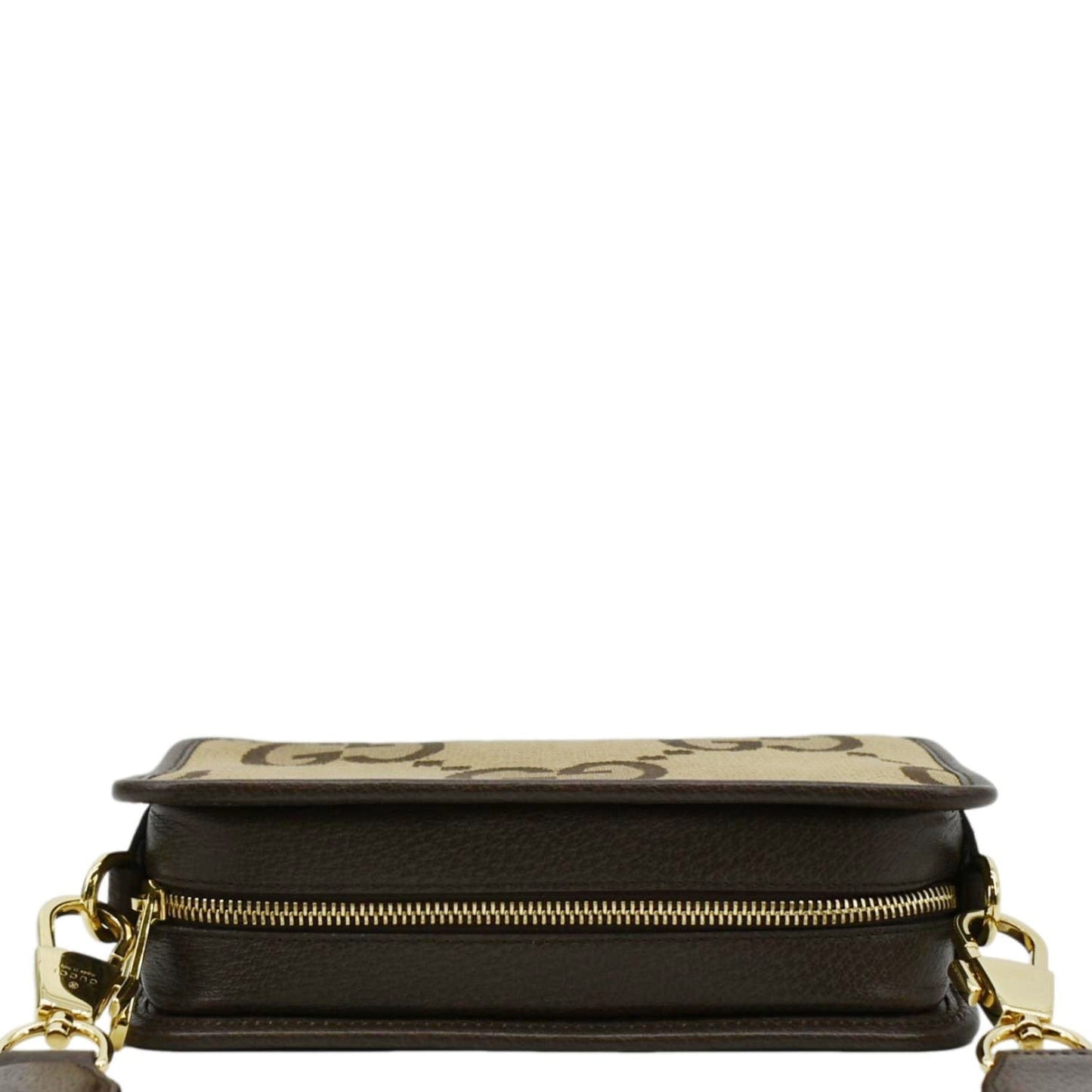 GUCCI Mini Jumbo GG Canvas Crossbody Bag Beige 696075
