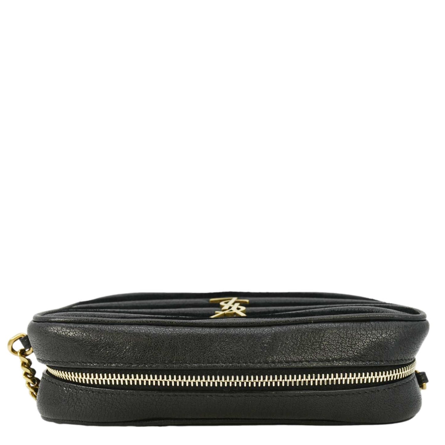 SAINT LAURENT Lou Camera Chevron Leather Crossbody Bag Black