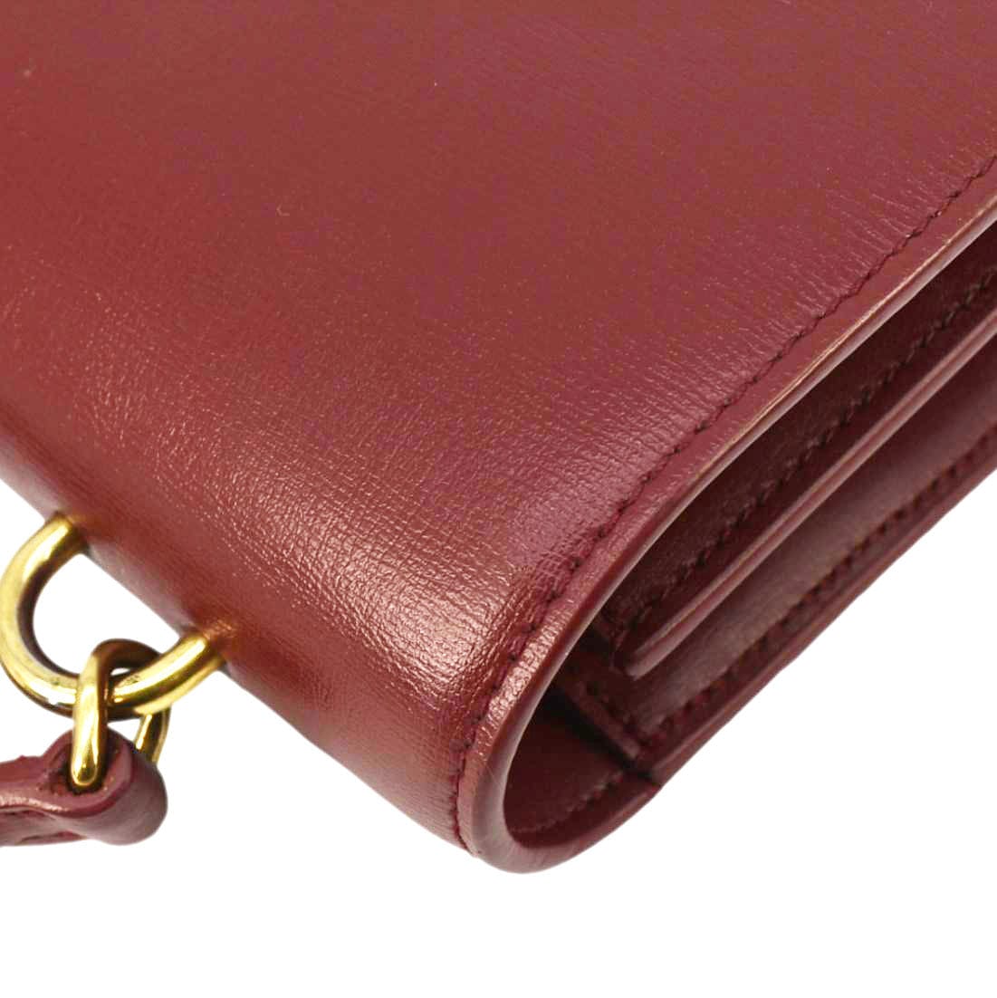 SAINT LAURENT Sunset Leather Shoulder Bag Red