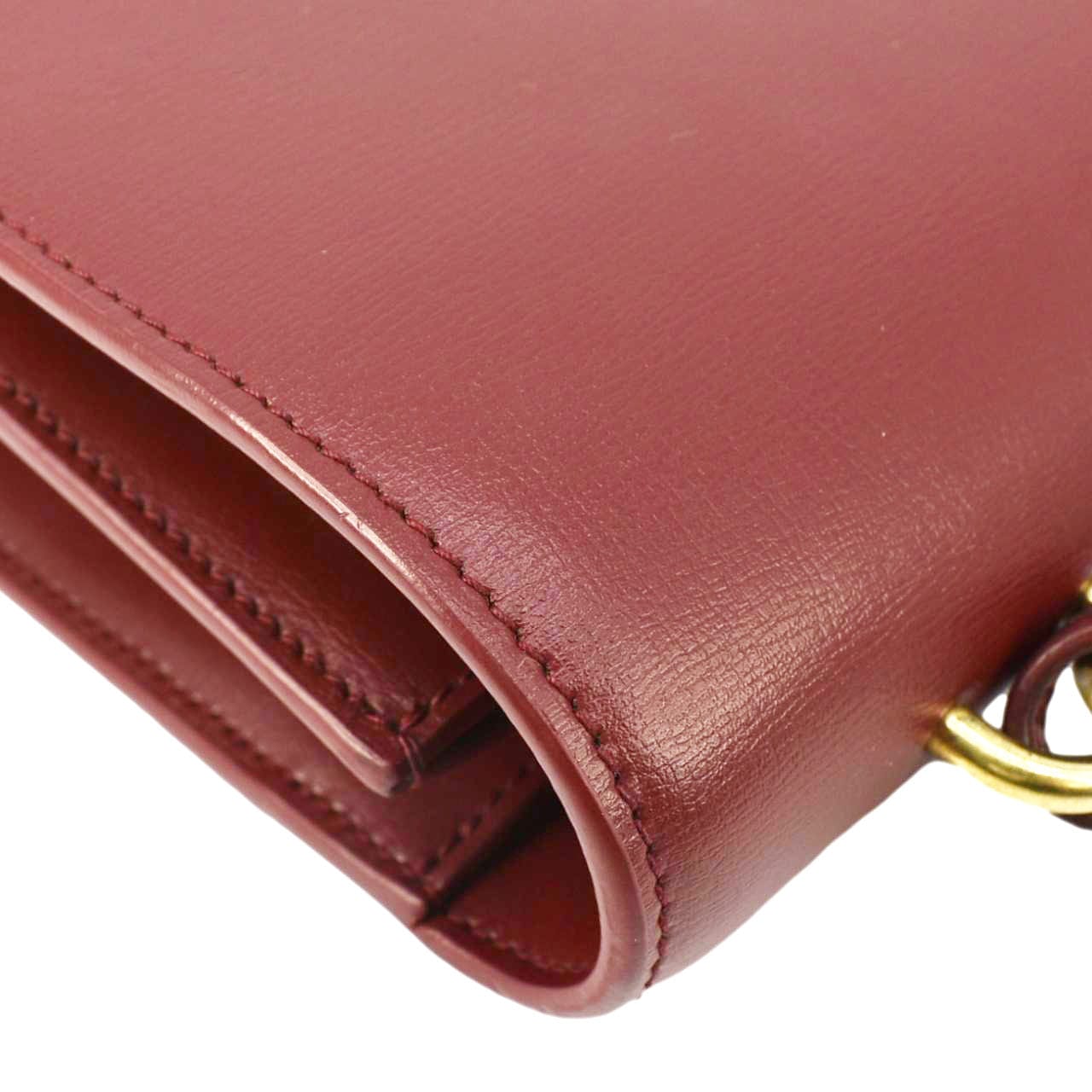 SAINT LAURENT Sunset Leather Shoulder Bag Red