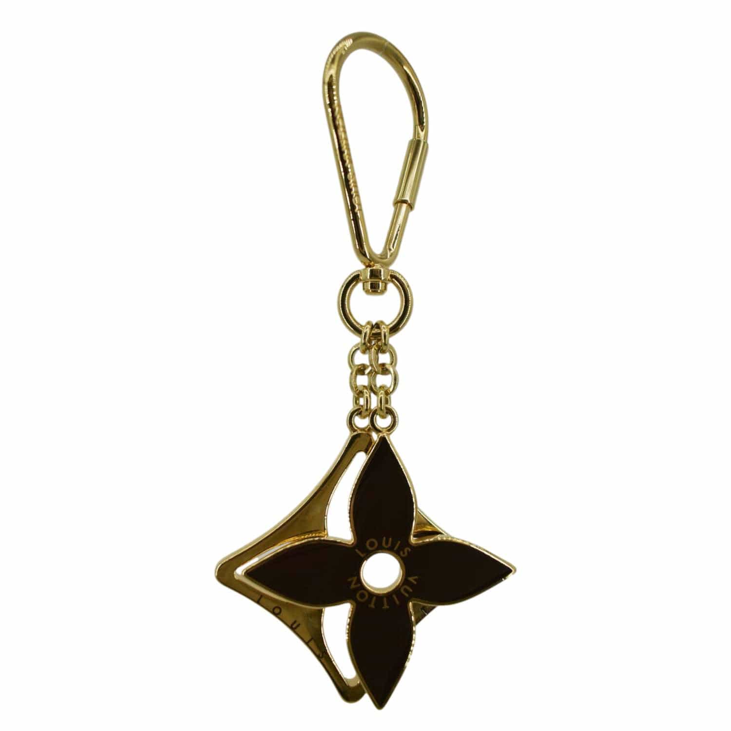 LOUIS VUITTON Puzzle Key Monogram Bag Charm Gold