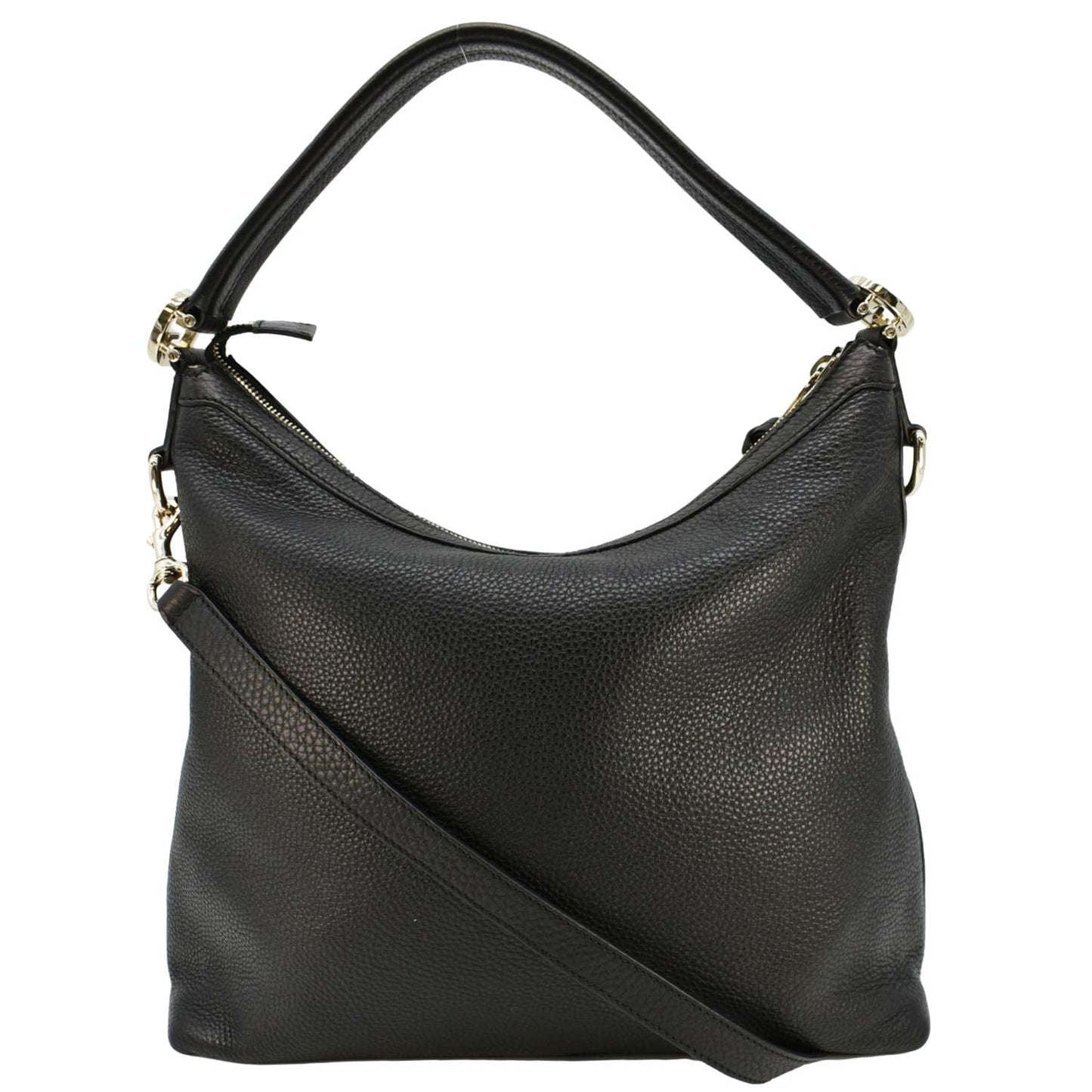 GUCCI Miss GG Pebbled Calfskin Leather Hobo Bag Black 326514