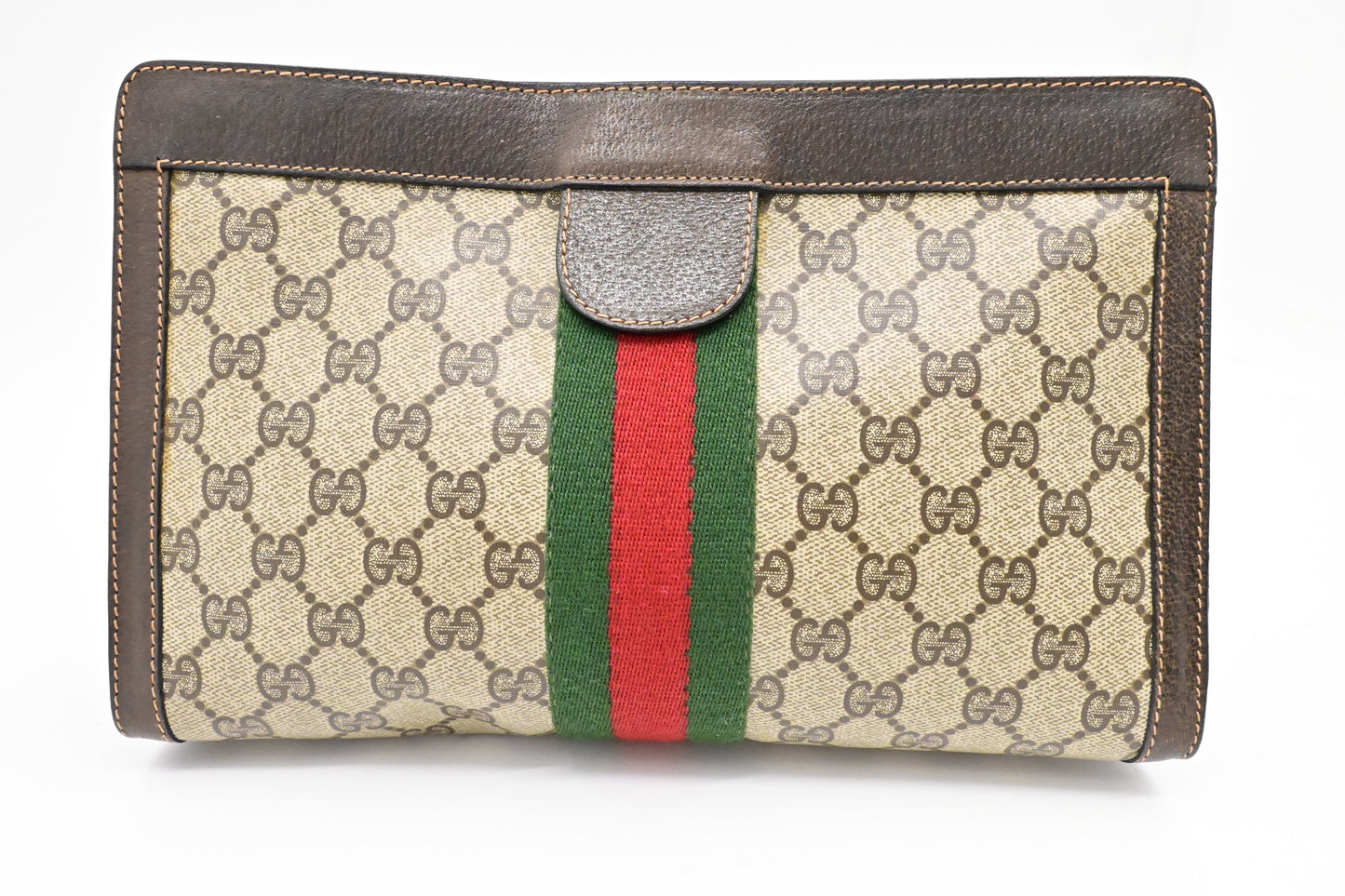 Gucci 'Accessory Collection' Clutch in Brown GG Supreme Canvas