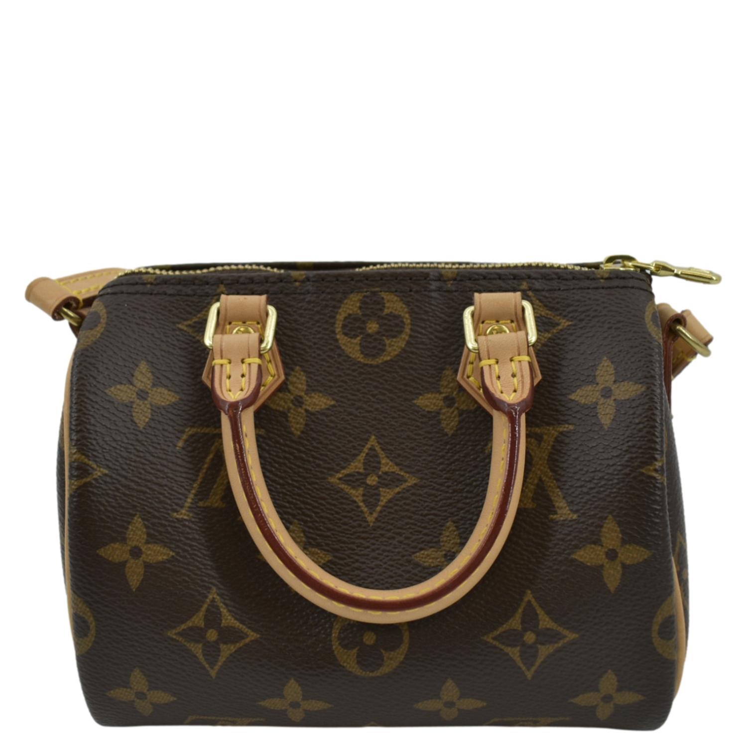 LOUIS VUITTON Nano Monogram Canvas Crossbody Bag Brown
