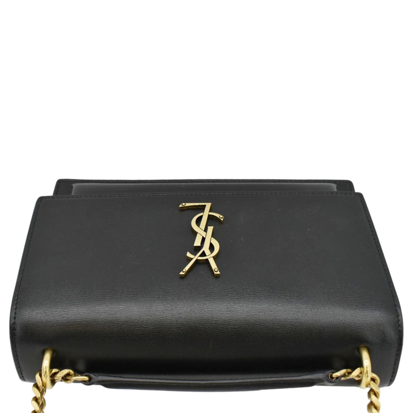 SAINT LAURENT Monogram Sunset Medium Leather Shoulder Bag Black