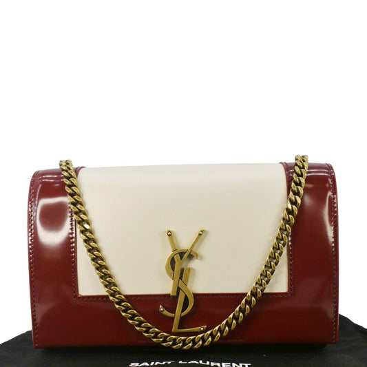 SAINT LAURENT Kate Small Leather Chain Shoulder Bag Burgundy
