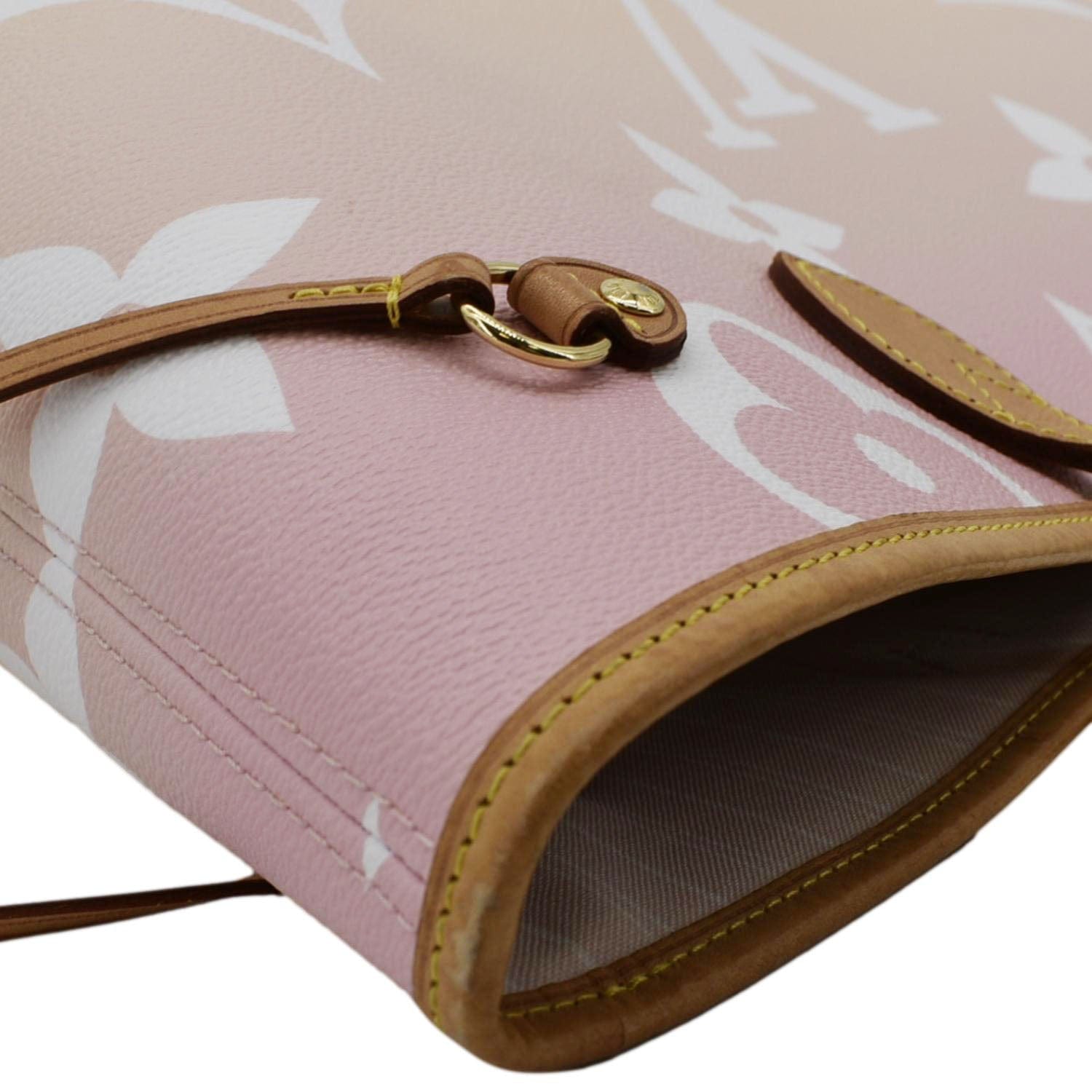 LOUIS VUITTON Neverfull MM By The Pool Monogram Giant Tote Bag Pink