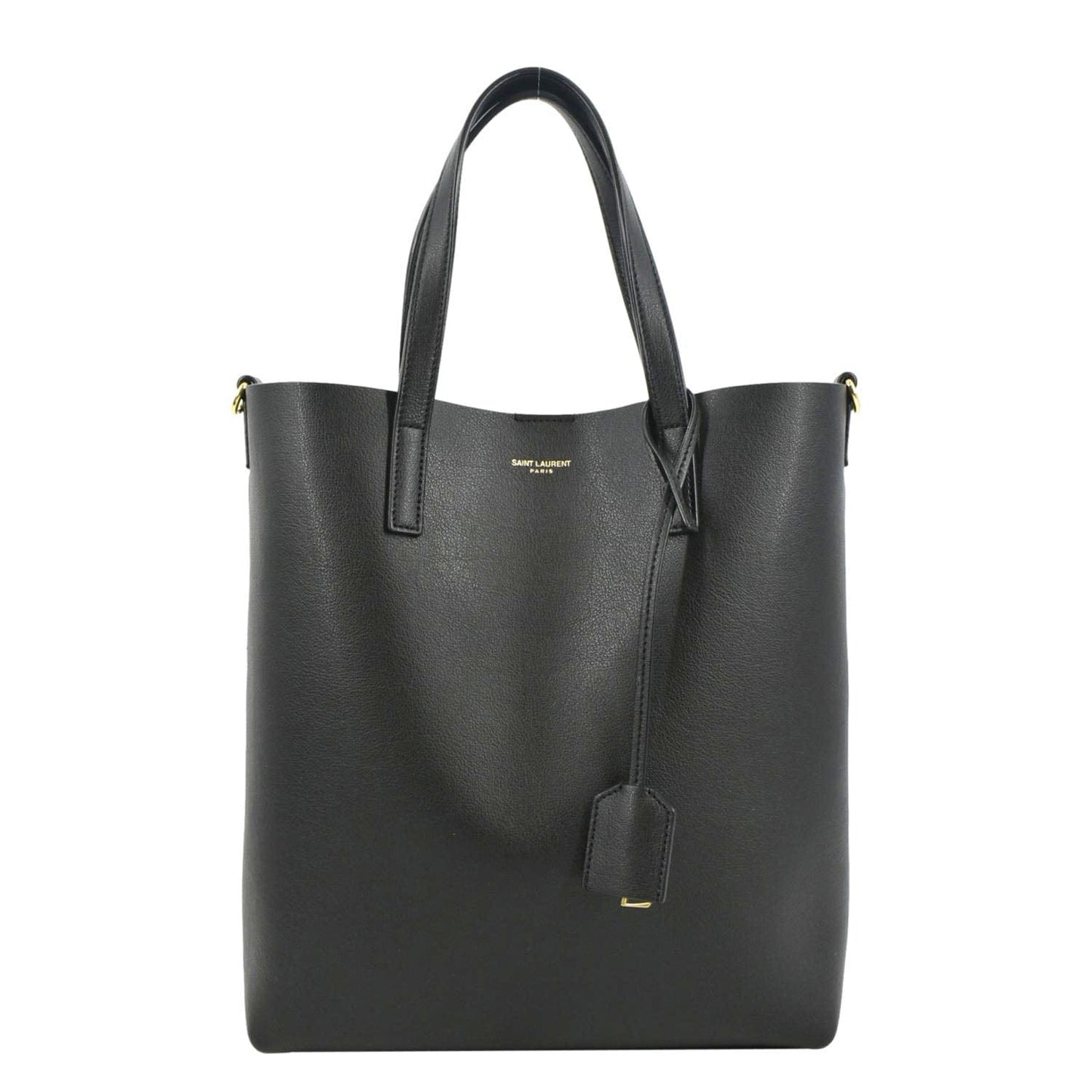 SAINT LAURENT Toy Supple Leather Shopping Tote Bag Black
