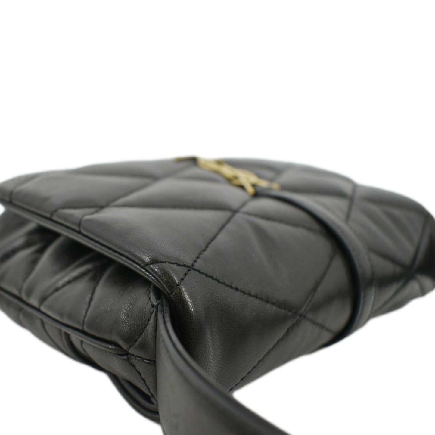 SAINT LAURENT LE 57 Quilted Leather Hobo Bag Black