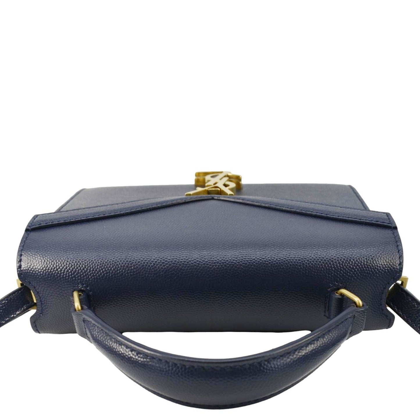 SAINT LAURENT Cassandra Top Handle Leather Shoulder Bag Blue