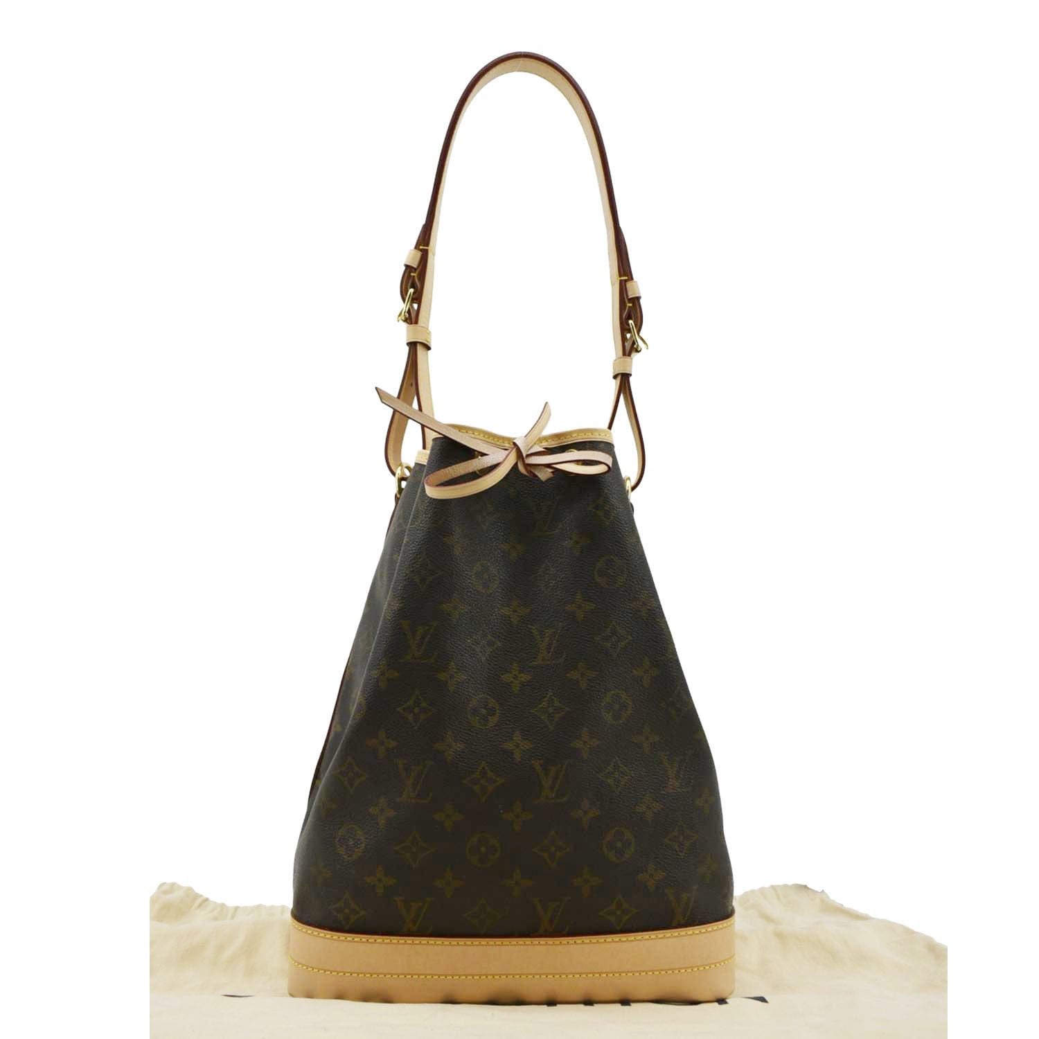 LOUIS VUITTON Large Noe Monogram Canvas Shoulder Bag Brown