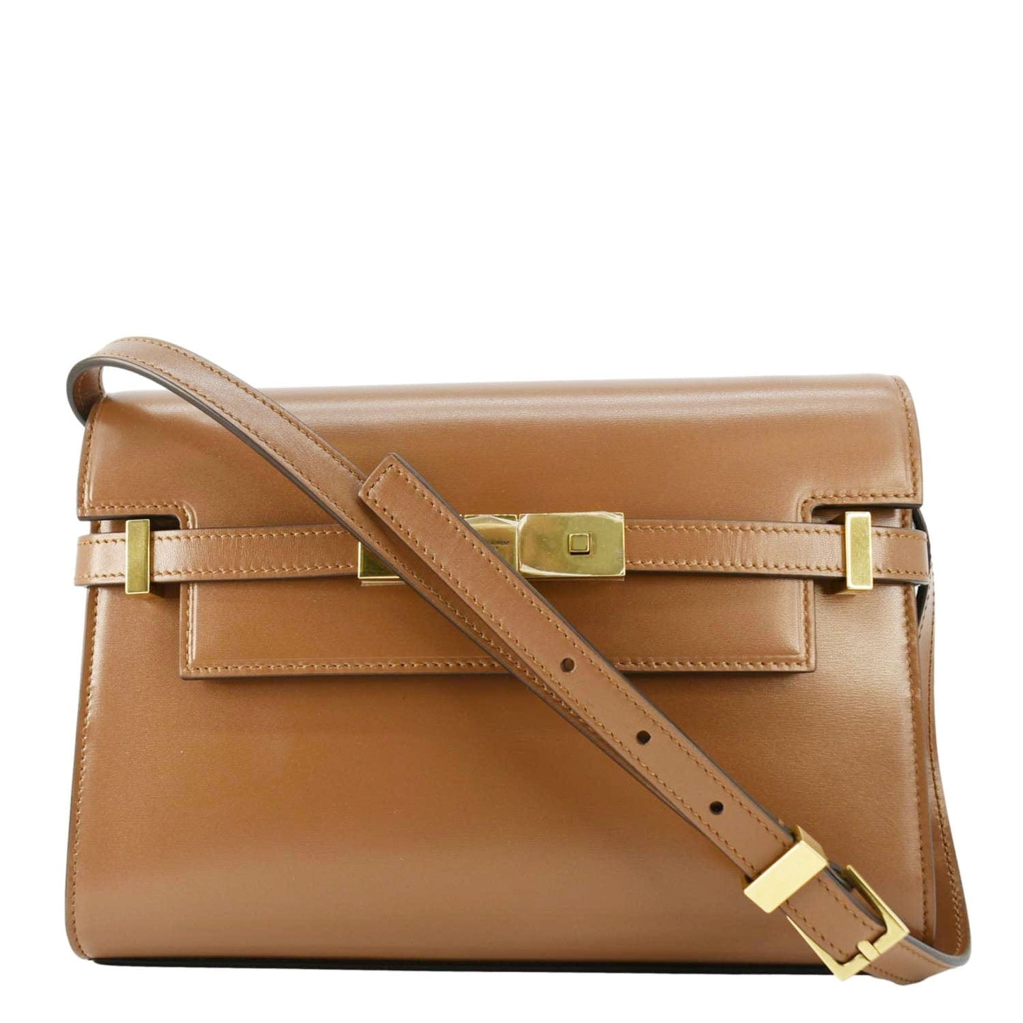 SAINT LAURENT Manhattan Leather Shoulder Bag Brown