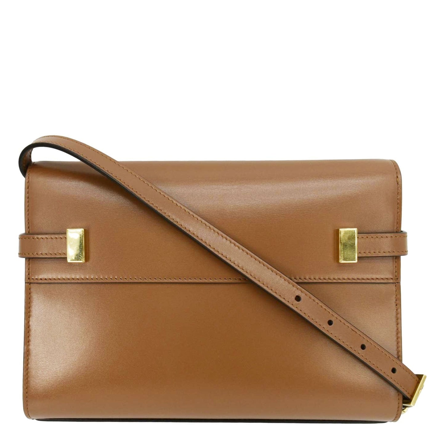 SAINT LAURENT Manhattan Leather Shoulder Bag Brown