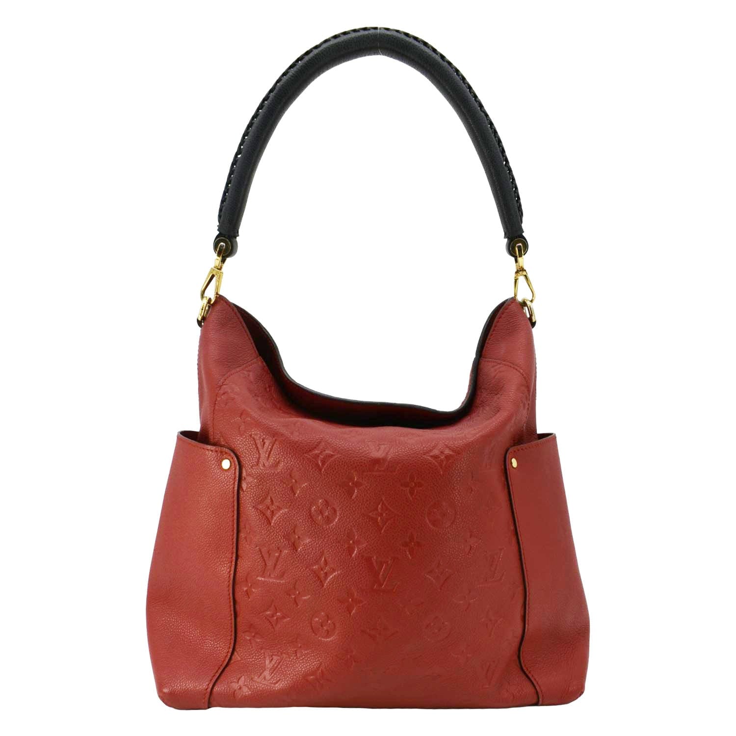 LOUIS VUITTON Bagatelle Monogram Empreinte Leather Shoulder Bag Red