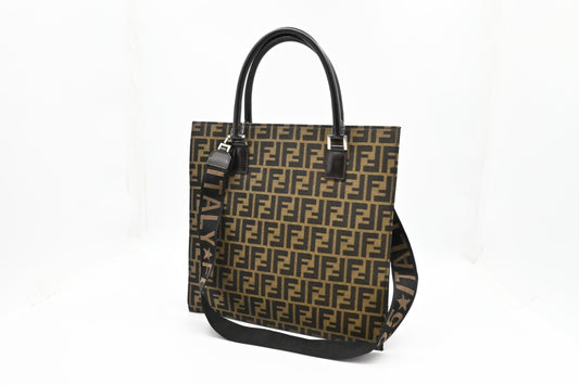 Fendi Zip Tote in Zucca Canvas