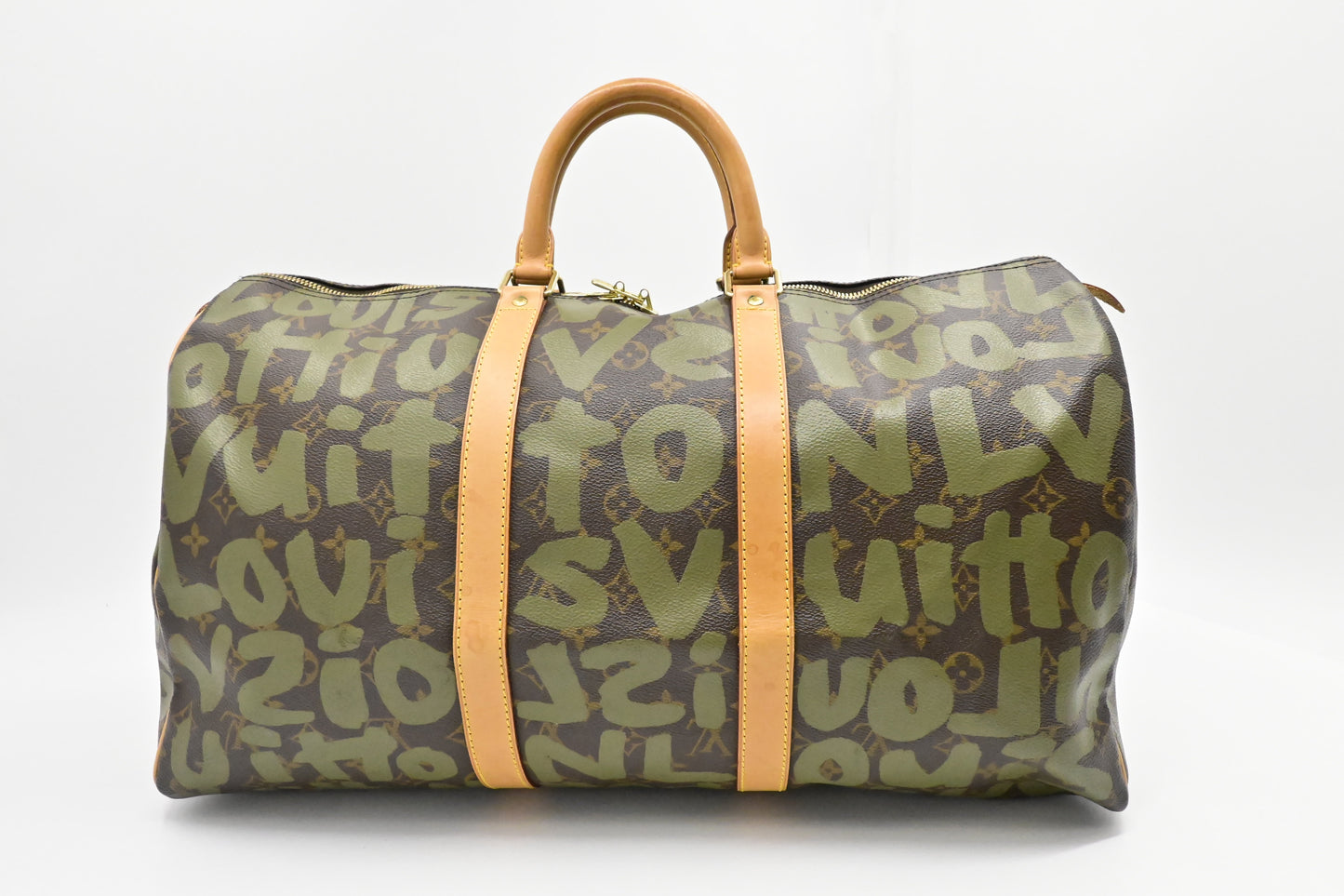 Louis Vuitton x Stephen Spro Keepall 50 in Green Graffiti Monogram Canvas