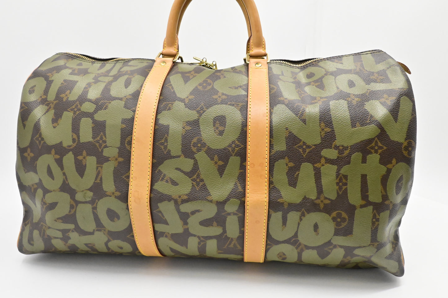 Louis Vuitton x Stephen Spro Keepall 50 in Green Graffiti Monogram Canvas