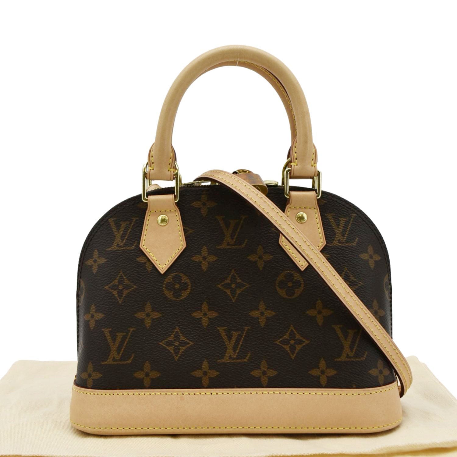 LOUIS VUITTON Alma BB Monogram Canvas Crossbody Bag Brown