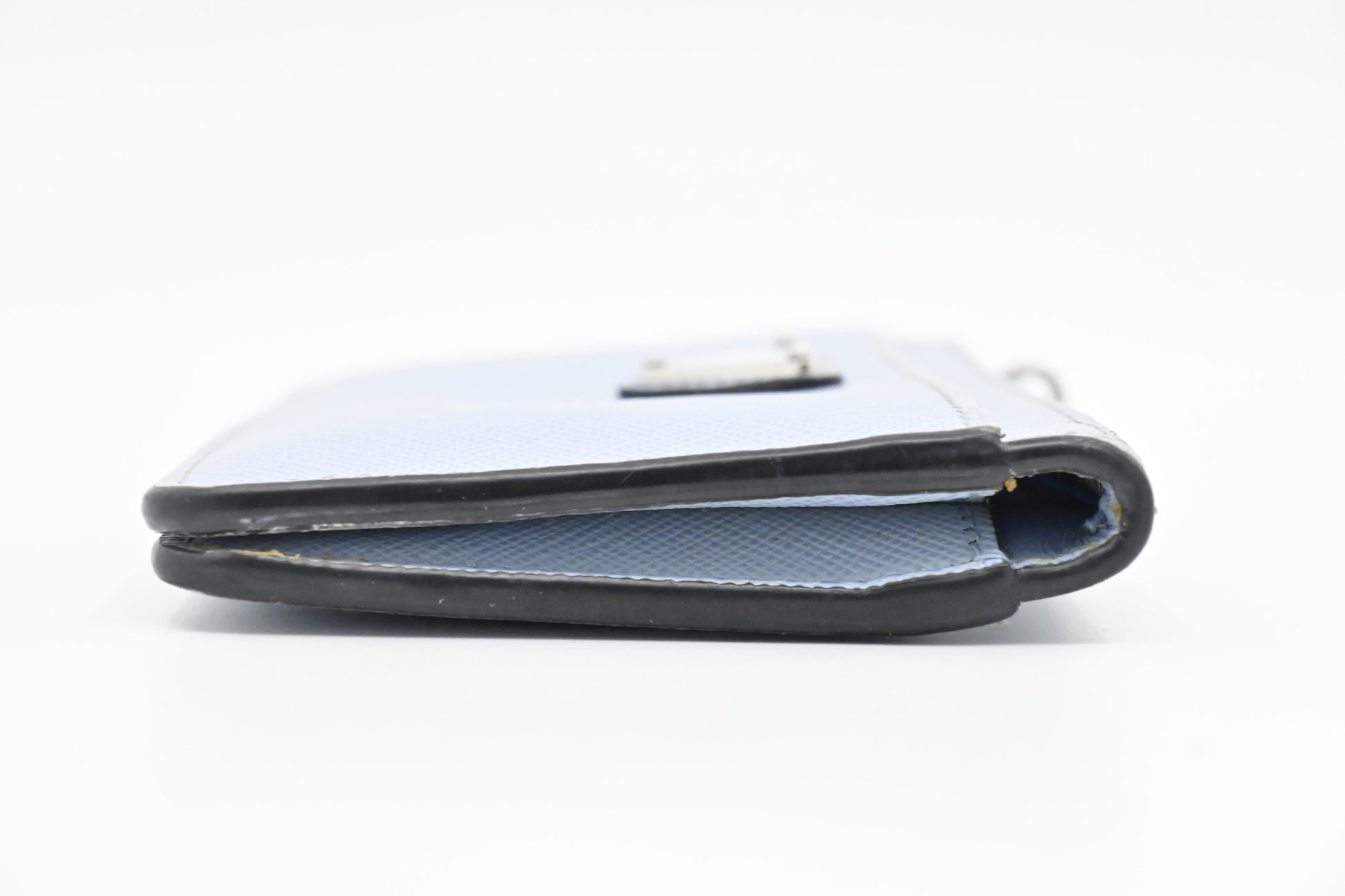 Prada Card Case in Light Blue Saffiano Leather