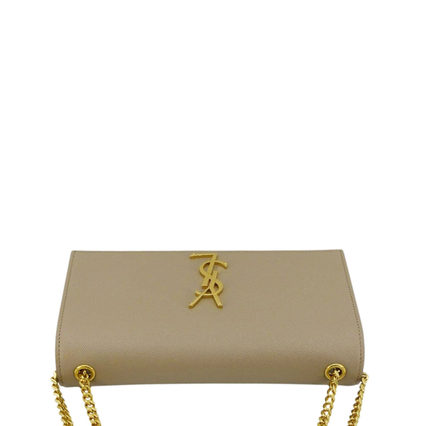 SAINT LAURENT Kate Leather Chain Crossbody Bag Cream