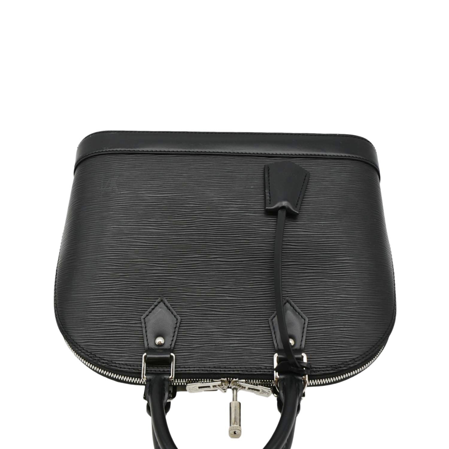 LOUIS VUITTON Alma PM Epi Leather Satchel Bag Black