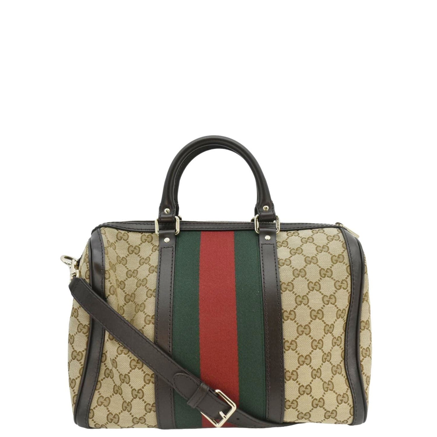 GUCCI Web GG Boston Bag Beige 247205