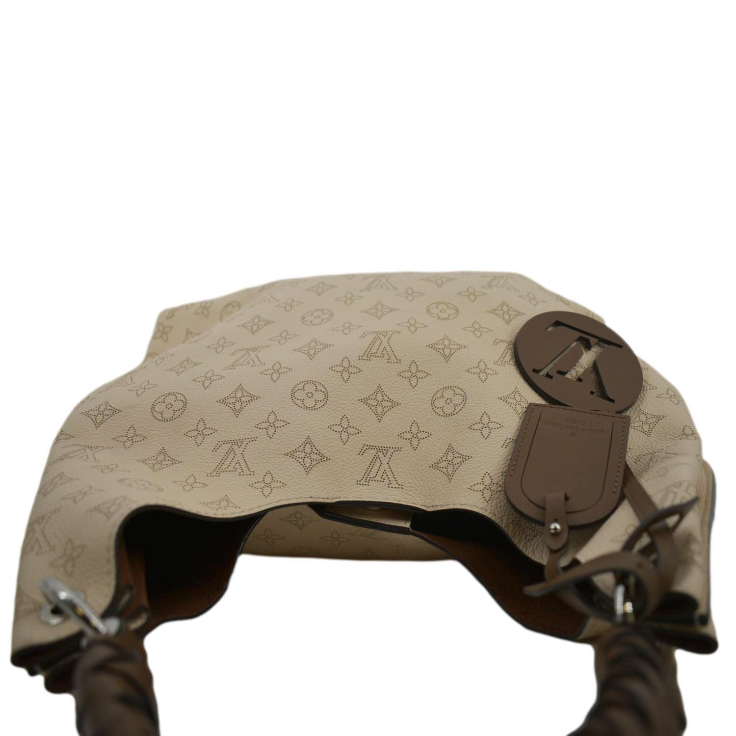 LOUIS VUITTON Carmel Mahina Leather Hobo Bag Creme
