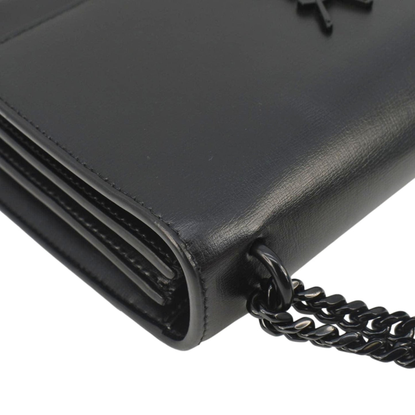 SAINT LAURENT Sunset Medium Leather Shoulder Bag Black