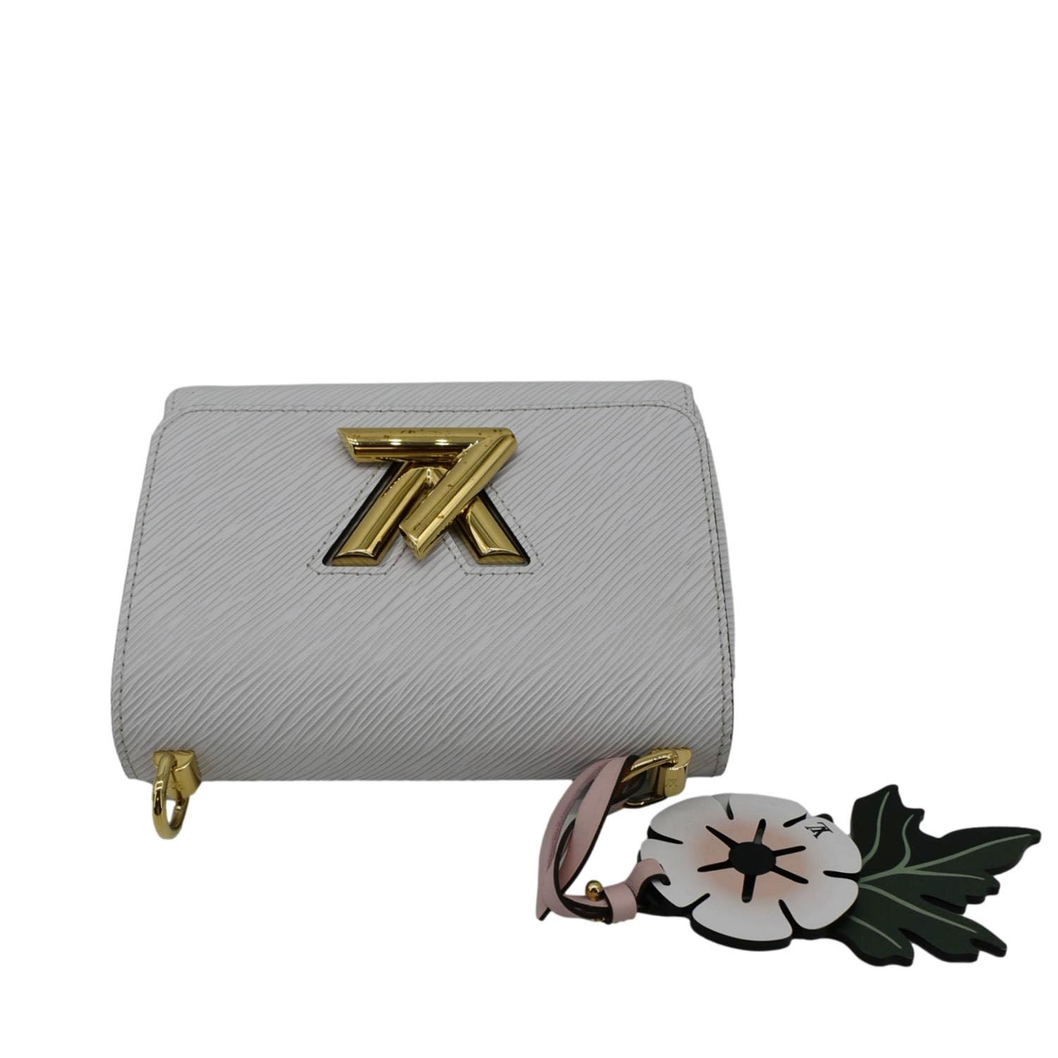 LOUIS VUITTON Twist PM Asnieres Flowers Epi Leather Crossbody Bag White