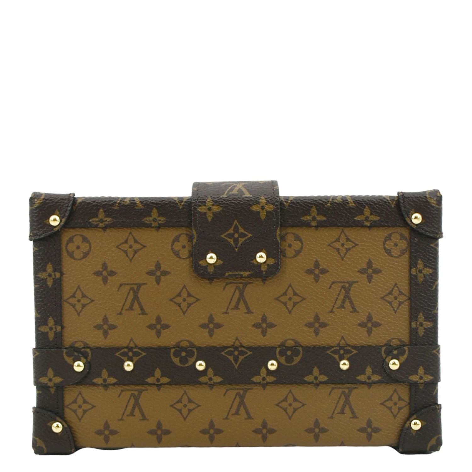 LOUIS VUITTON Petite Malle Monogram Reverse Canvas Shoulder Bag Brown
