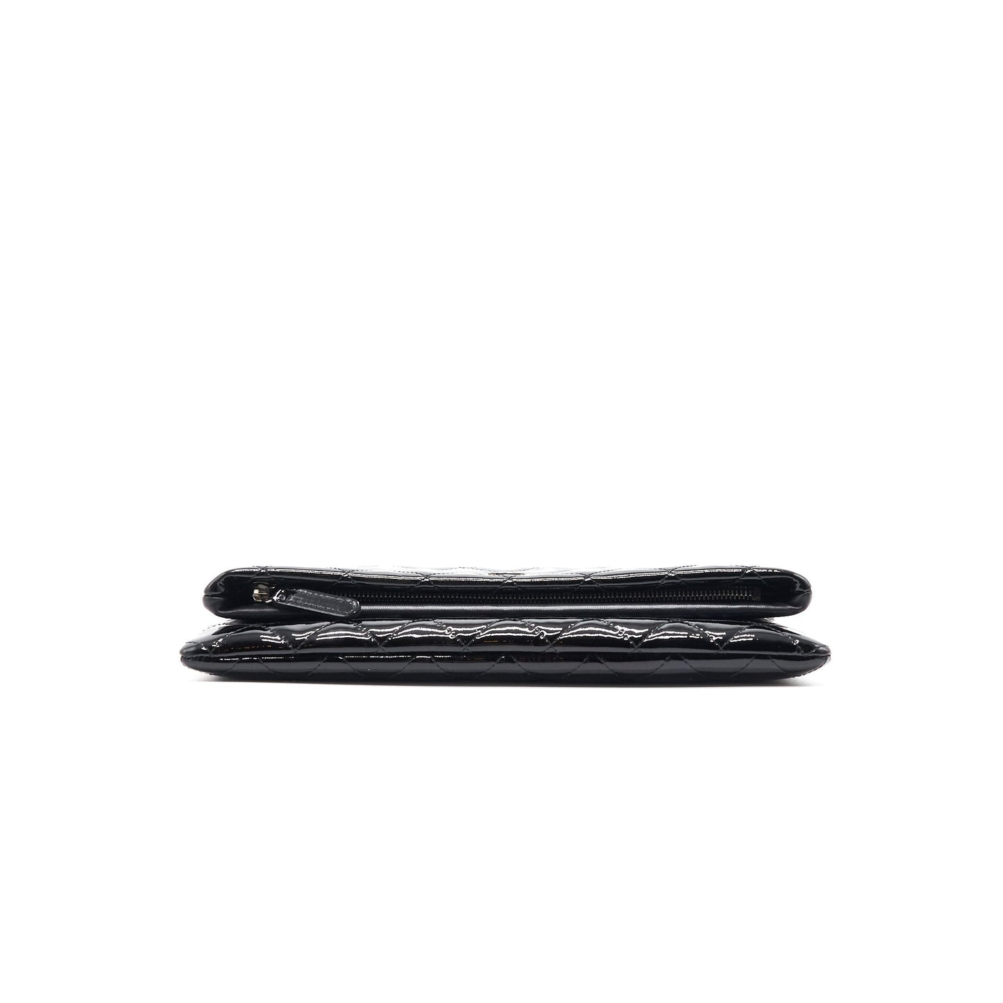 Chanel Patent Leather Fold Over Clutch Black