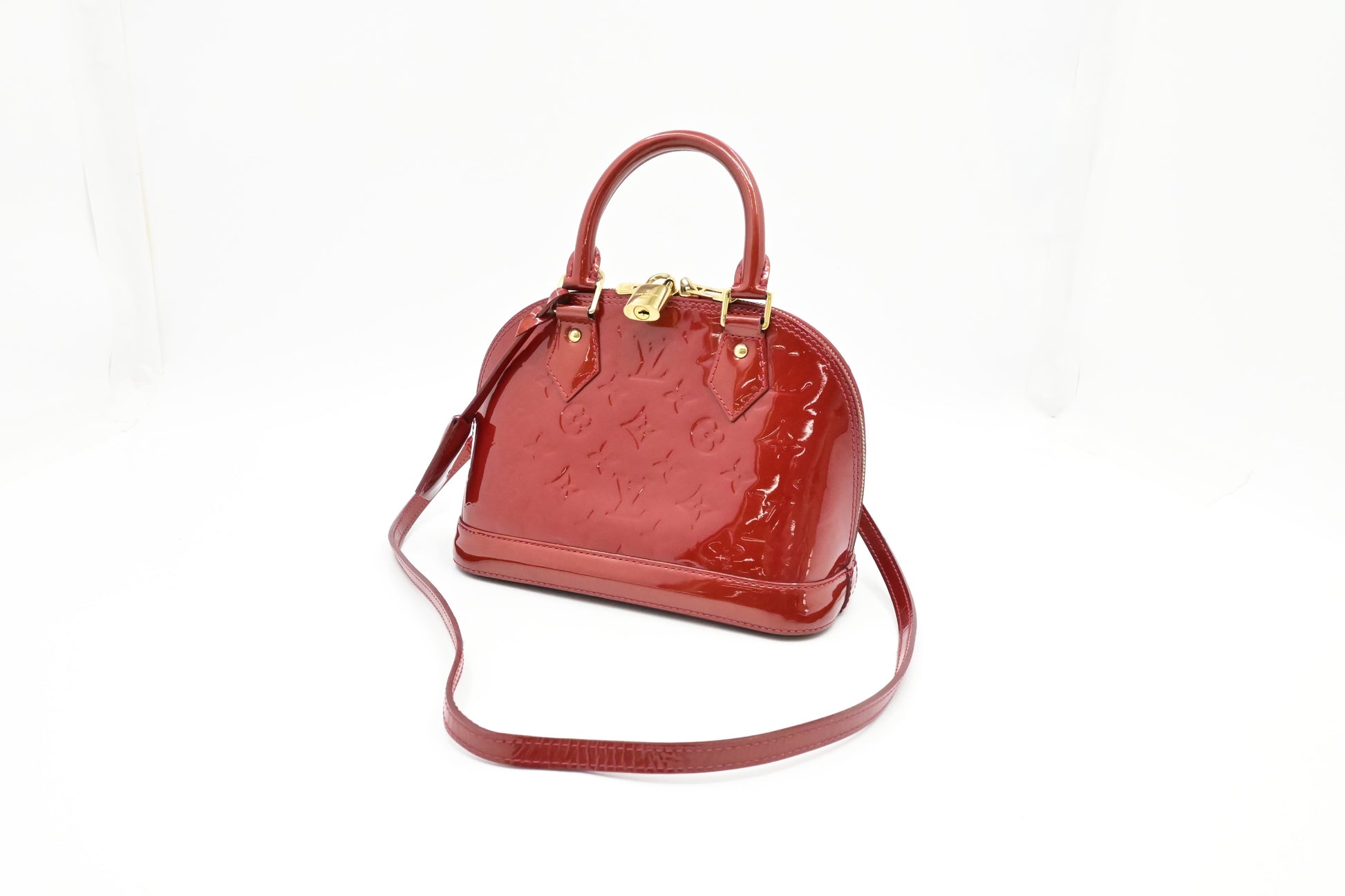 Louis Vuitton Alma BB in Red Vernis Leather