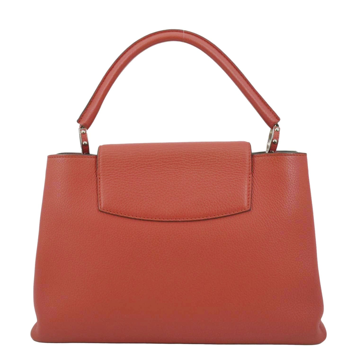 LOUIS VUITTON Capucines MM Taurillon Leather Satchel Bag Red