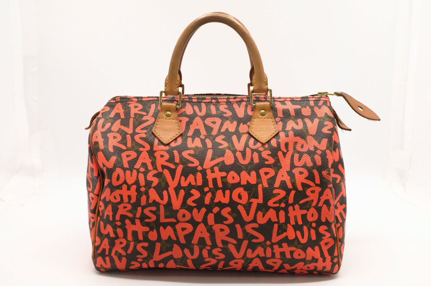 Louis Vuitton x Stephen Spro Speedy 30 in Orange Graffiti Canvas