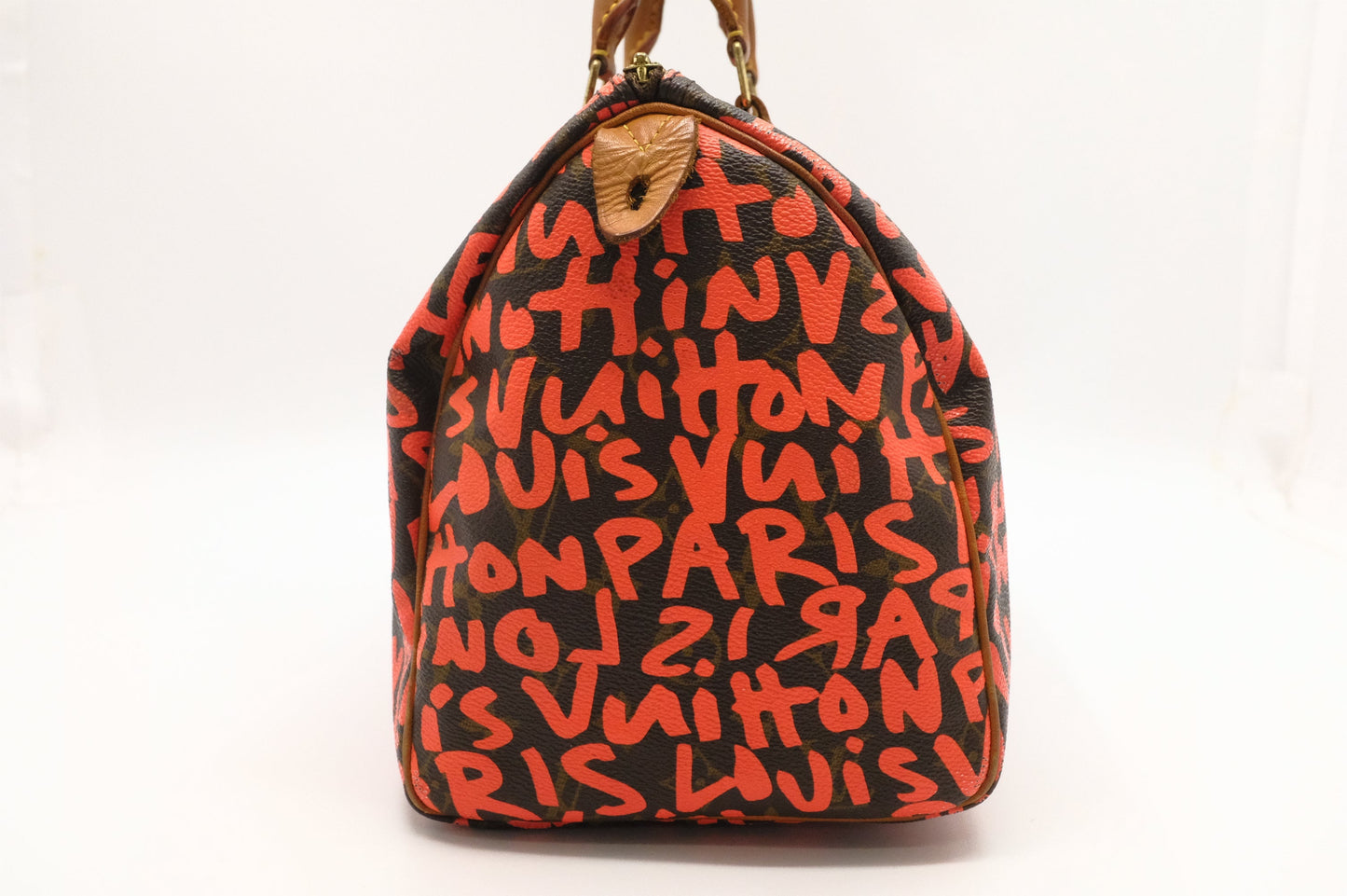 Louis Vuitton x Stephen Spro Speedy 30 in Orange Graffiti Canvas