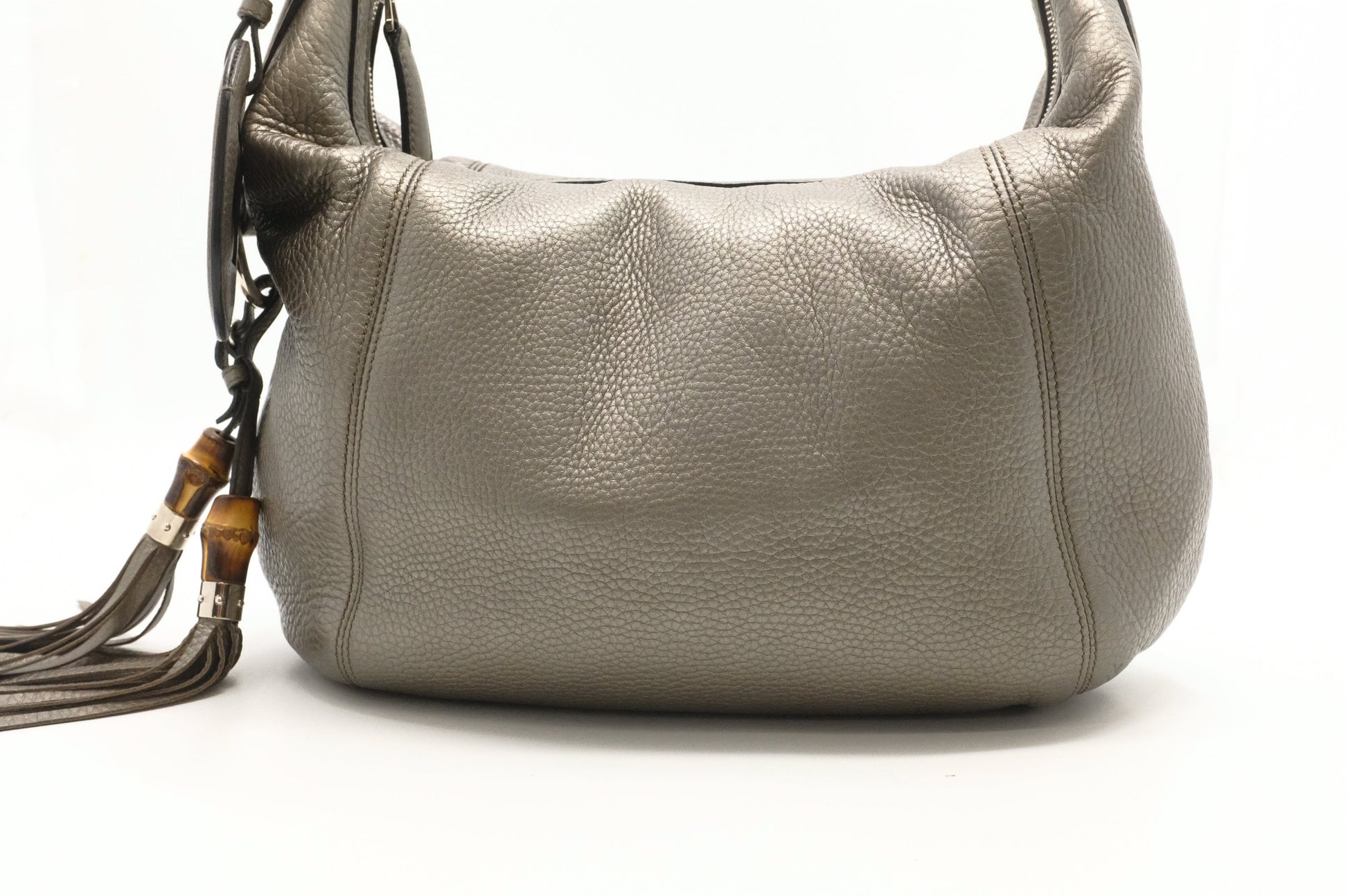 Gucci Techno Horsebit Hobo Bag in Silver Leather