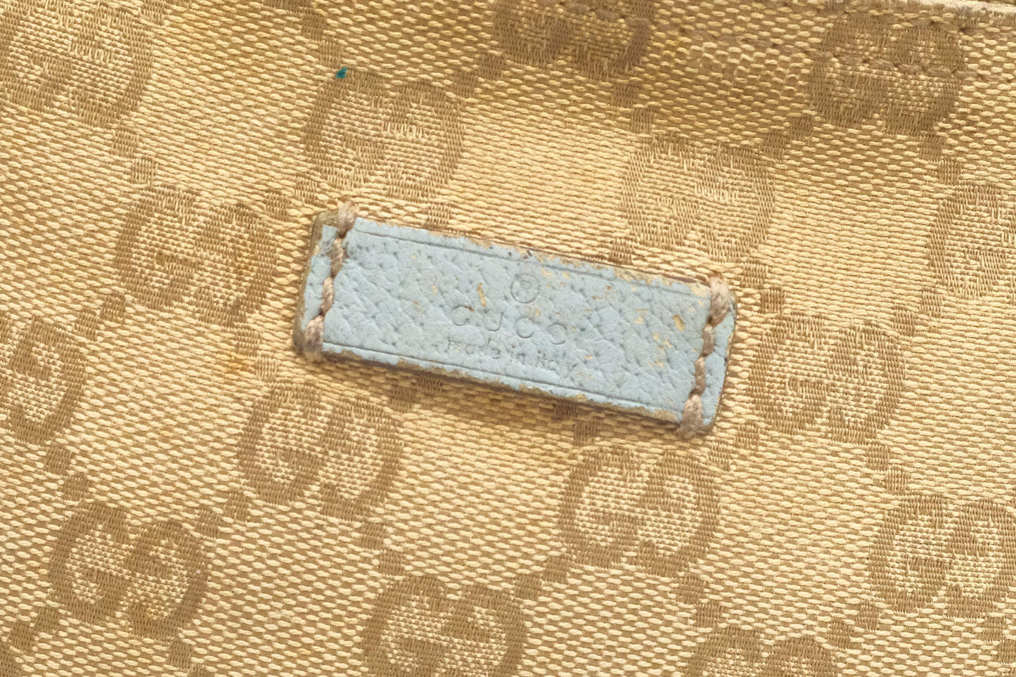 Gucci Crossbody in GG Canvas and Blue Leather
