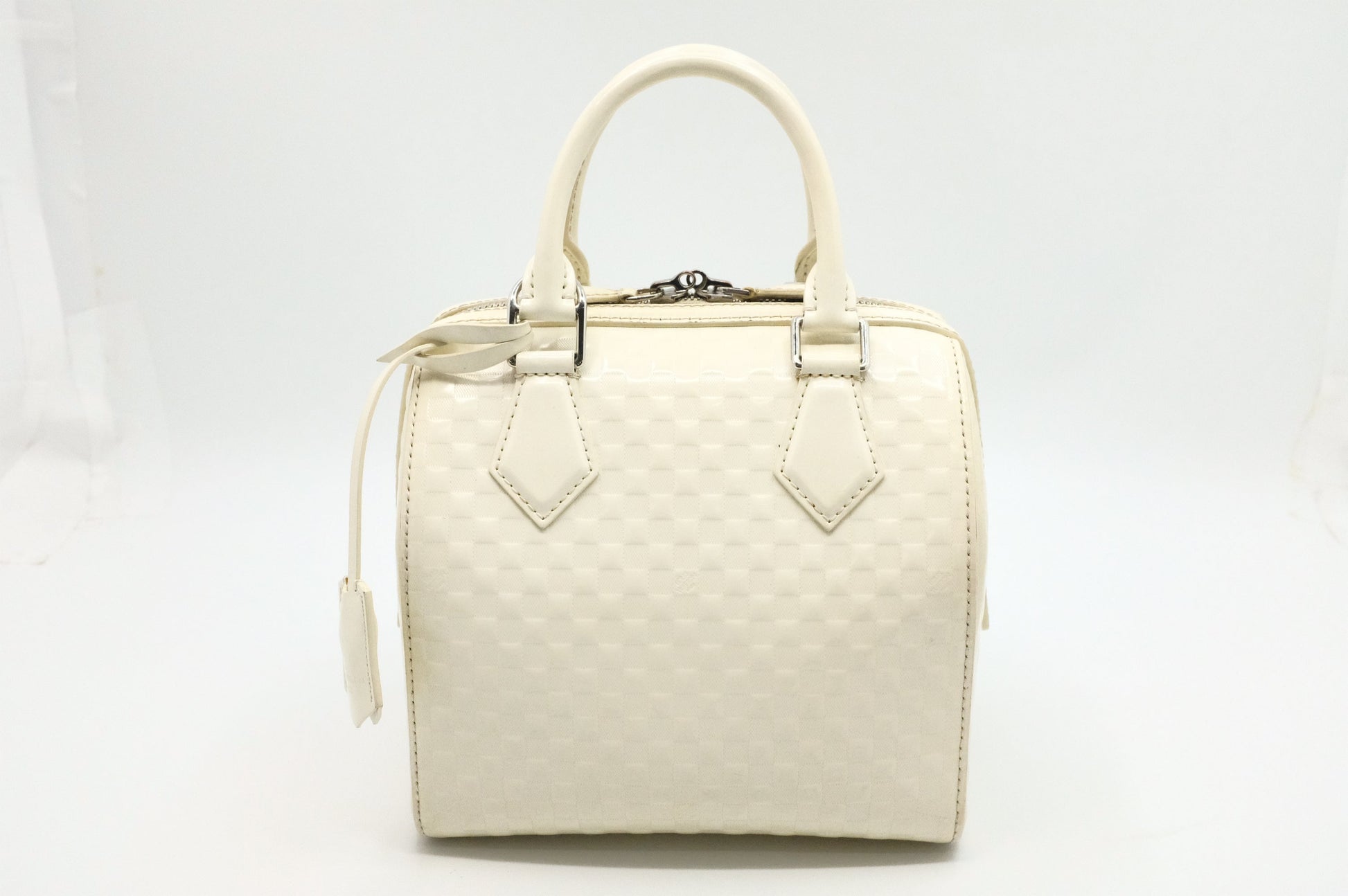 Louis Vuitton Speedy Cube in White Damier Facette Leather