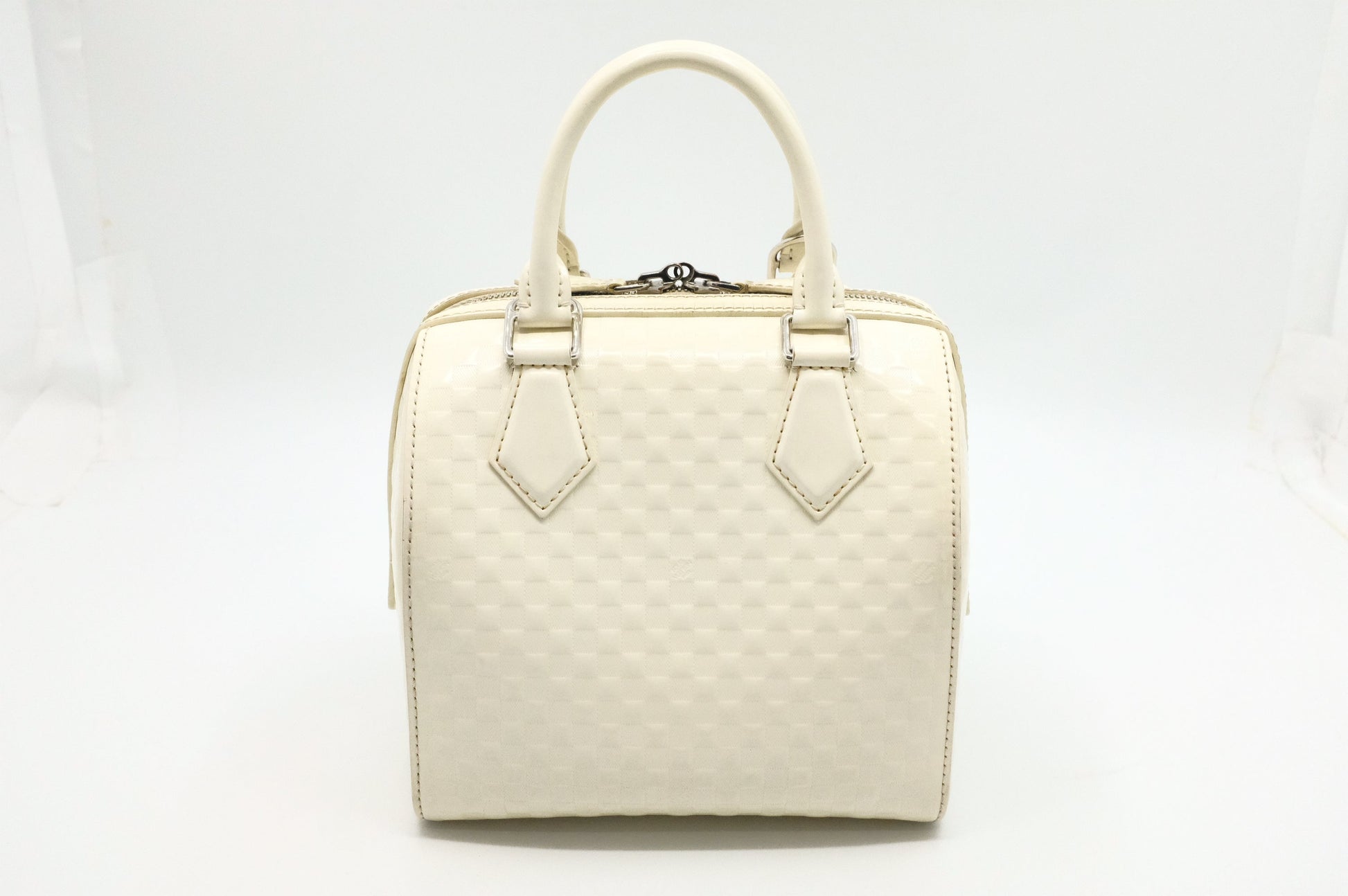 Louis Vuitton Speedy Cube in White Damier Facette Leather