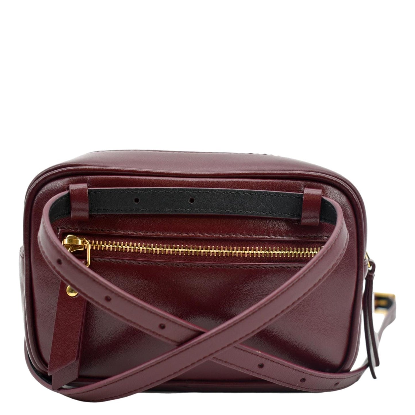 SAINT LAURENT Lou Calfskin Leather Crossbody Belt Bag Red