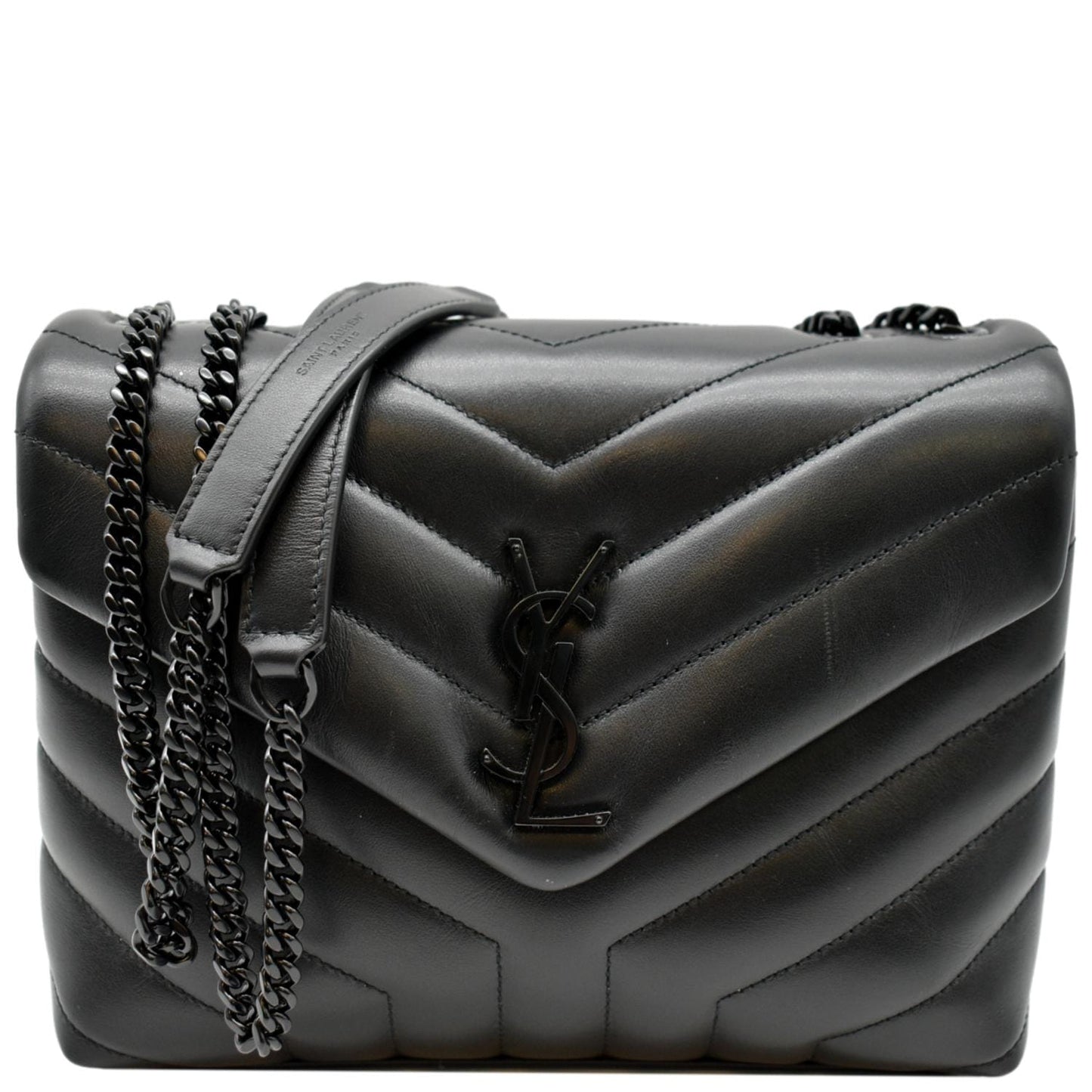 SAINT LAURENT Loulou Small Calfskin Leather Shoulder Bag Black