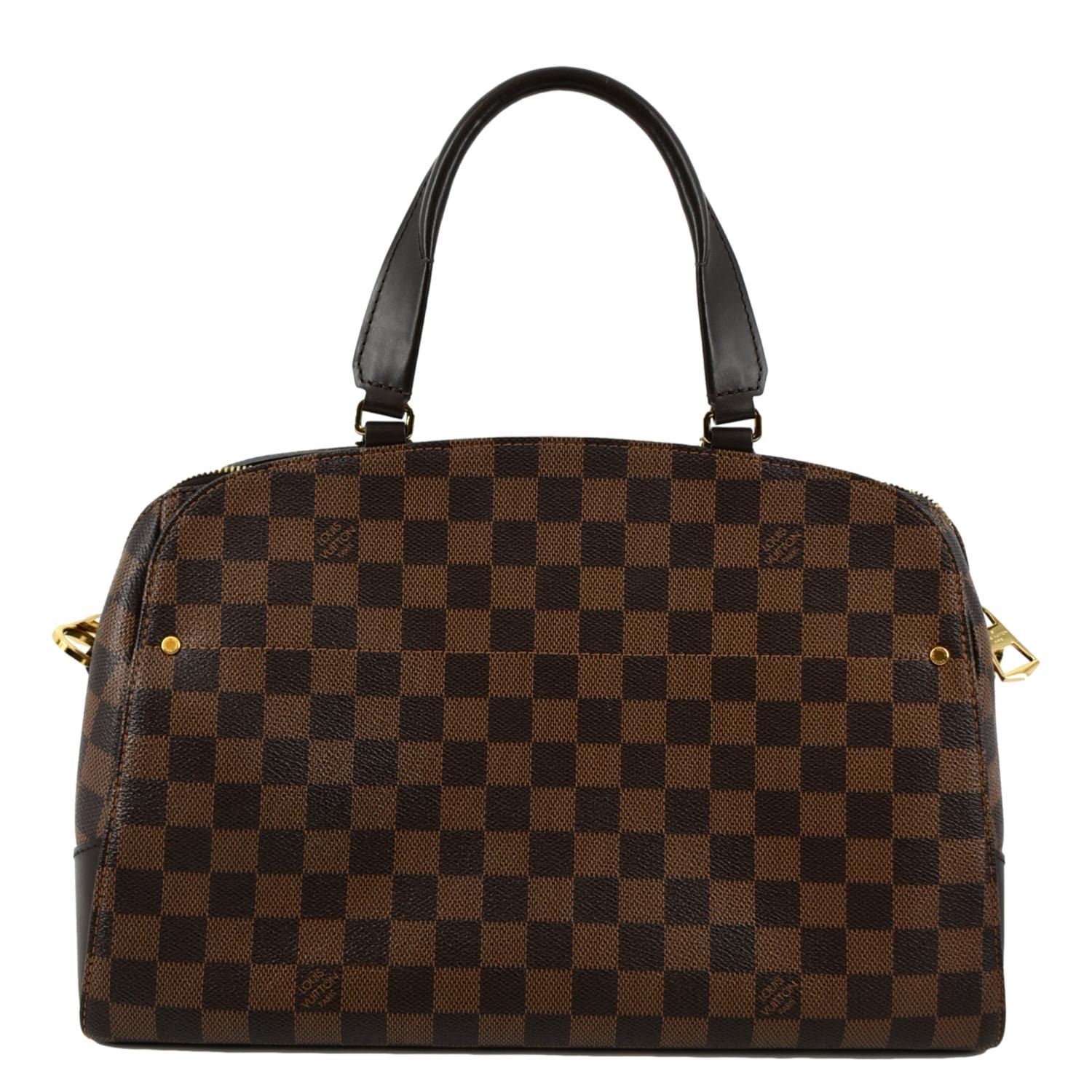 LOUIS VUITTON Kensington Bowling Damier Ebene Satchel Bag Brown