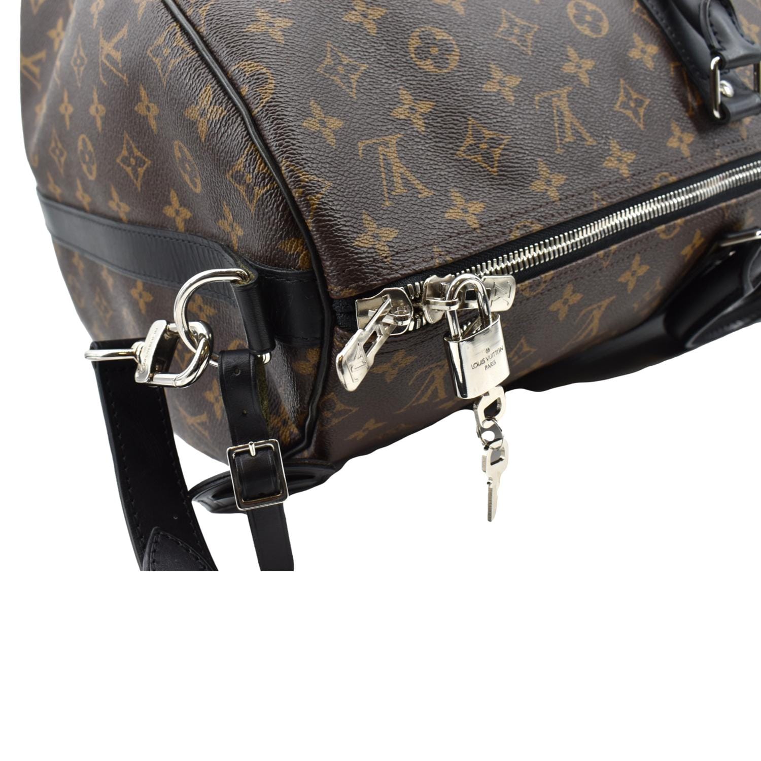 LOUIS VUITTON Keepall Bandouliere 55 Monogram Canvas Travel Bag Brown